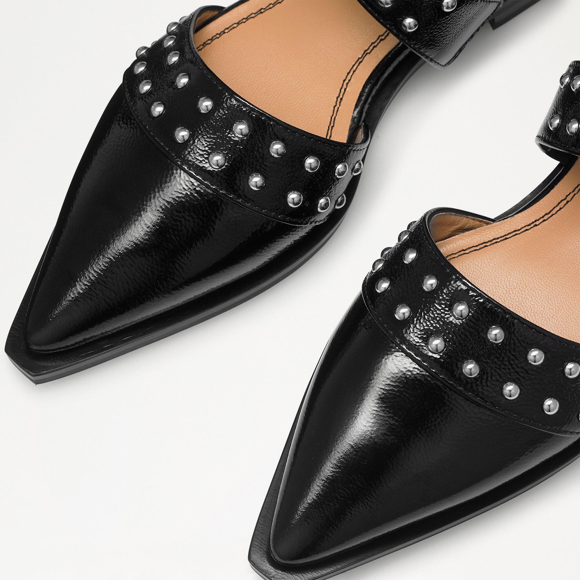 Womens black pointed toe loafers sales