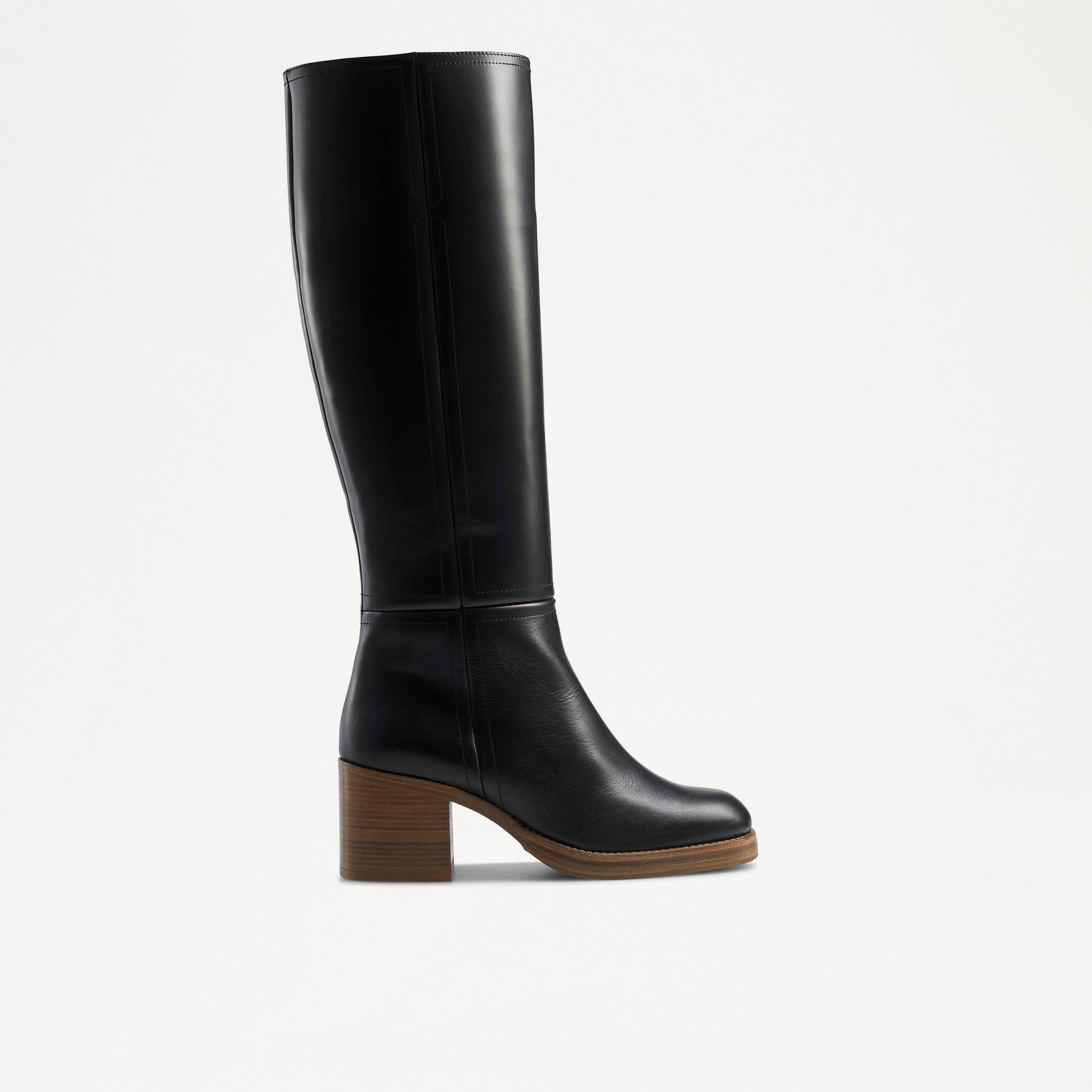 Russell Bromley Leather Gaucho Knee High Block Heel Boots in Black Lyst UK