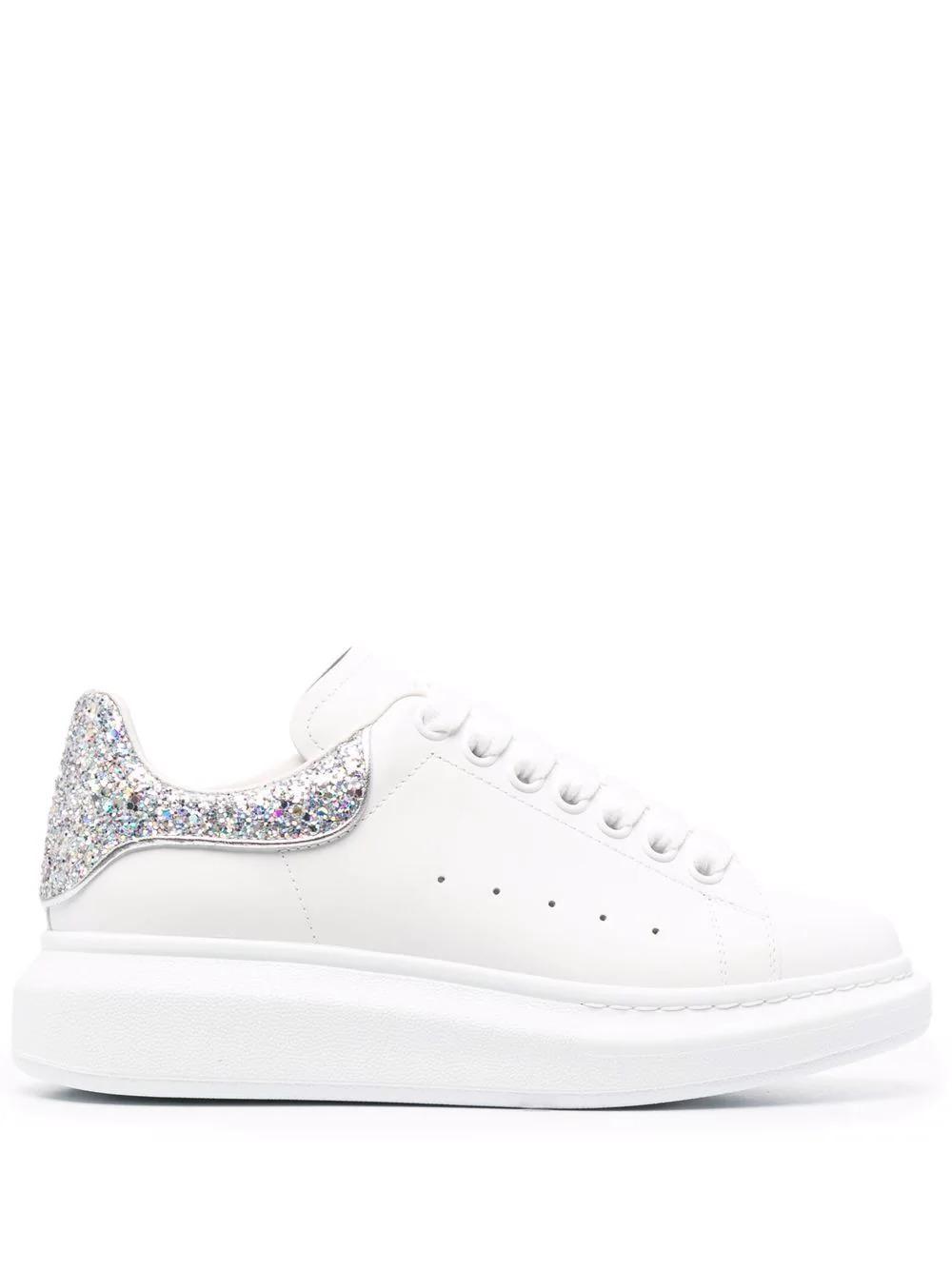 Sneakers Oversize Bianche Con Spoiler Glitter Argento di Alexander McQueen  in Bianco | Lyst