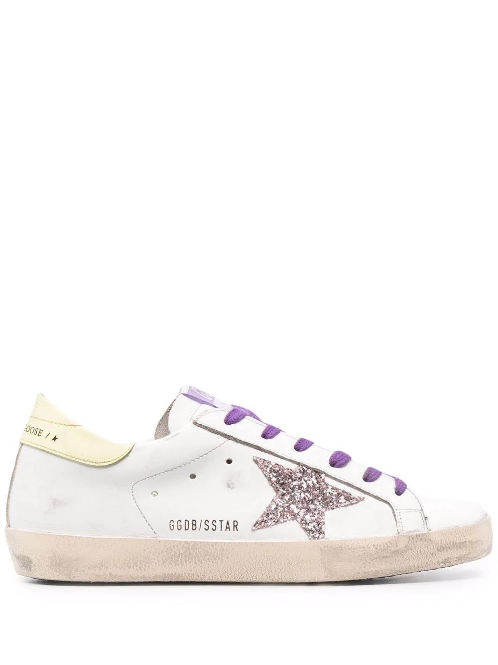SNEAKERS BIANCHE CON STELLA GLITTER ARGENTO