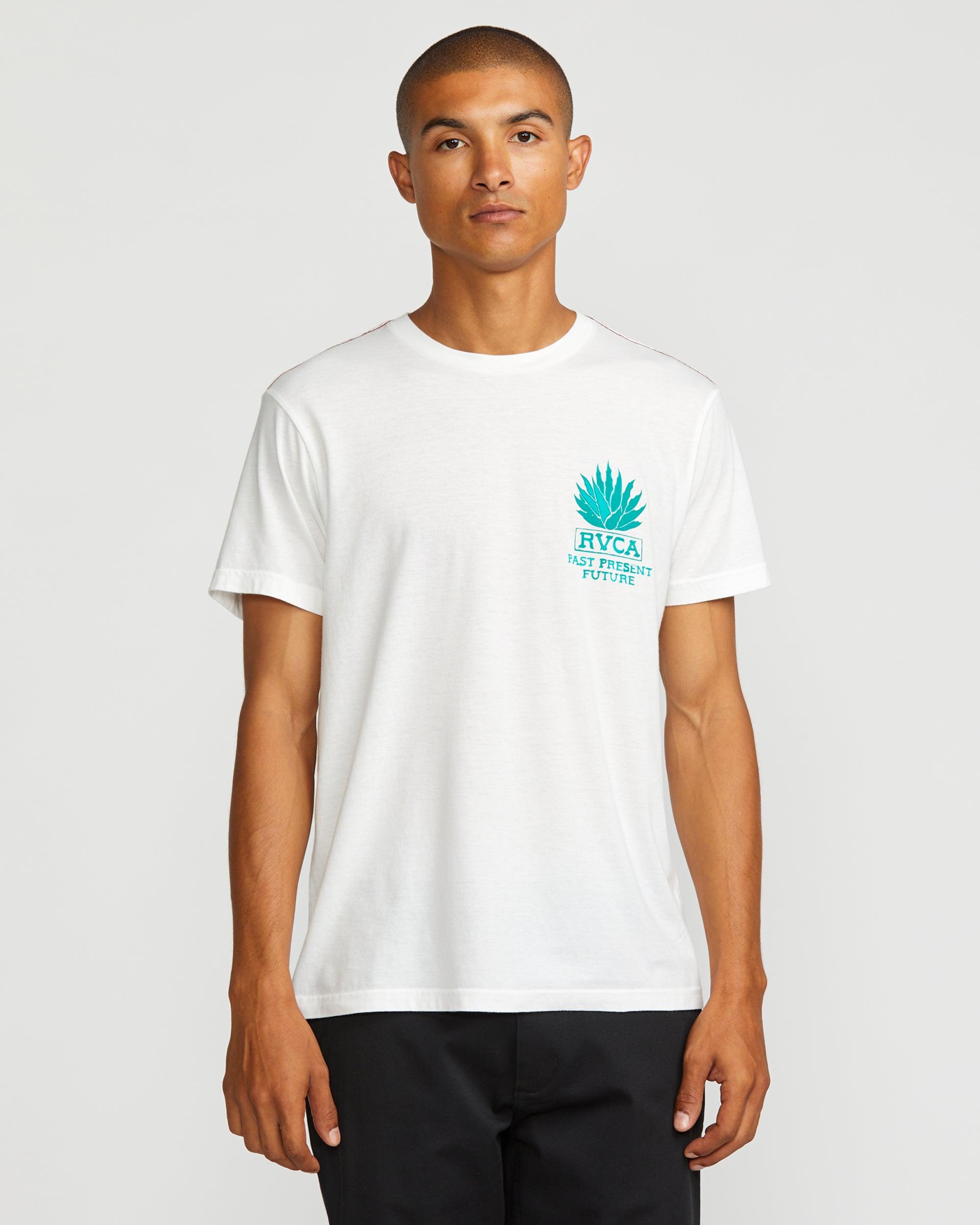 RVCA Men's De-lam Short Sleeve Crew Neck T-Shirt – Regular Fit | Washed Cotton Tee With Front Screen Print