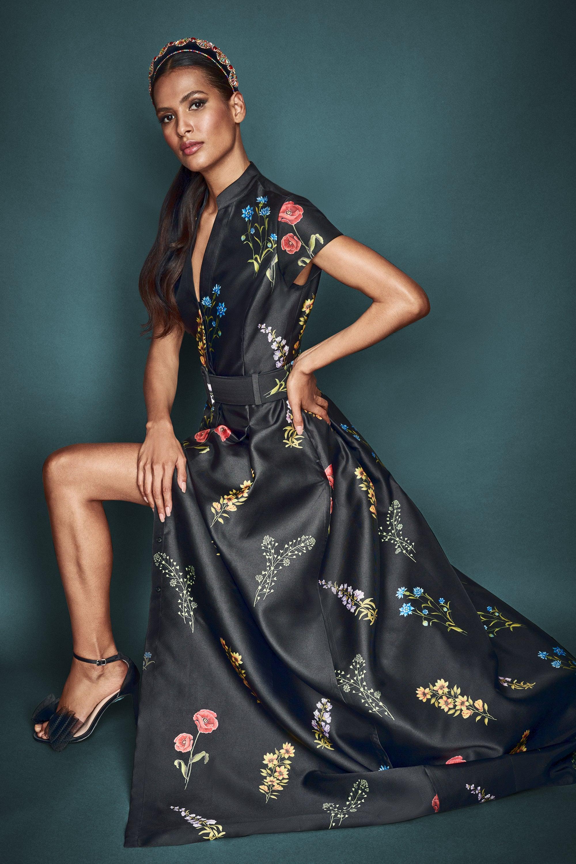 sachin and babi black dress Sachin & Babi Kayla Gown - Black Venetia Petal