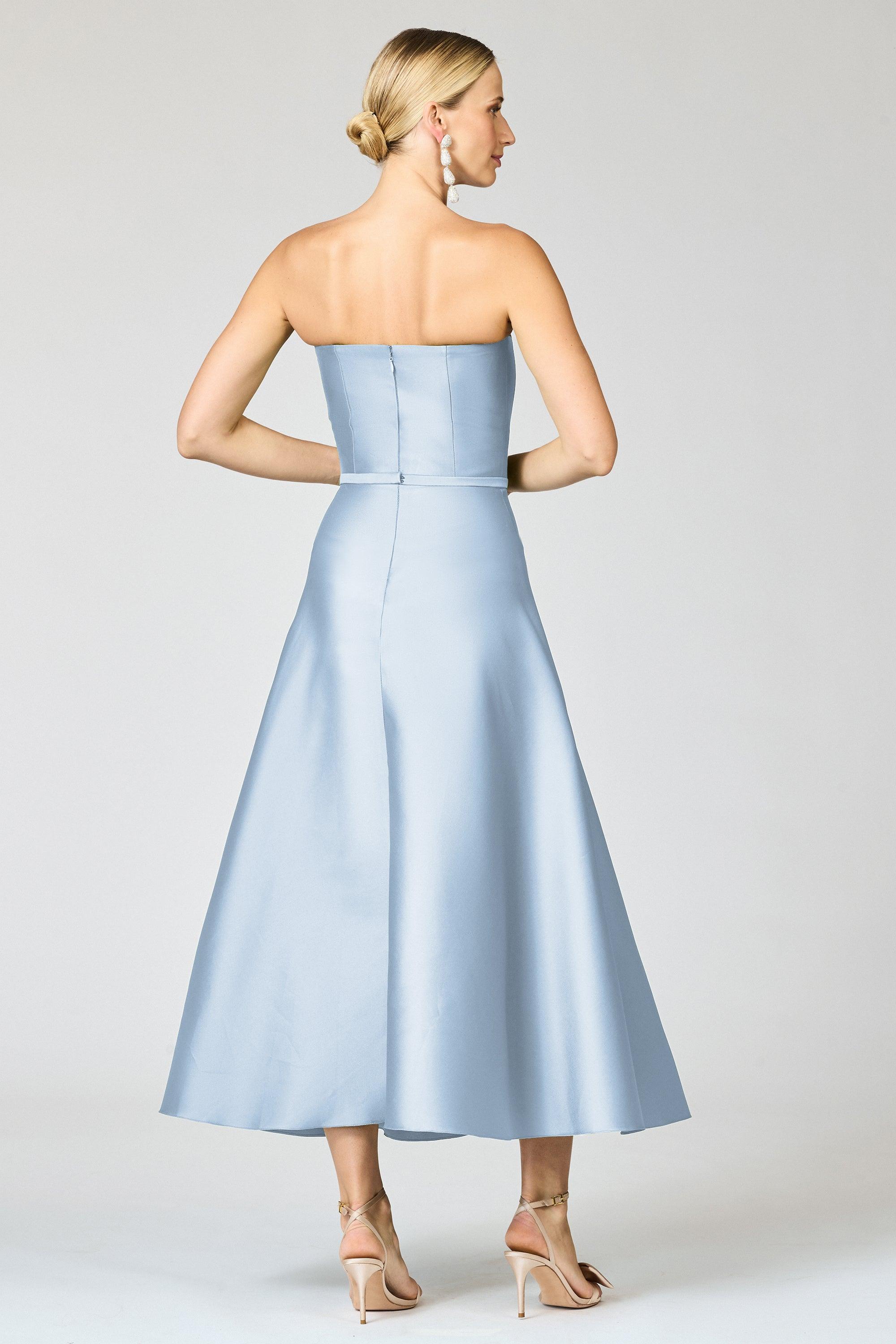 Sachin & Babi Darian Silk Gazar Fit And Flare Dress in Blue