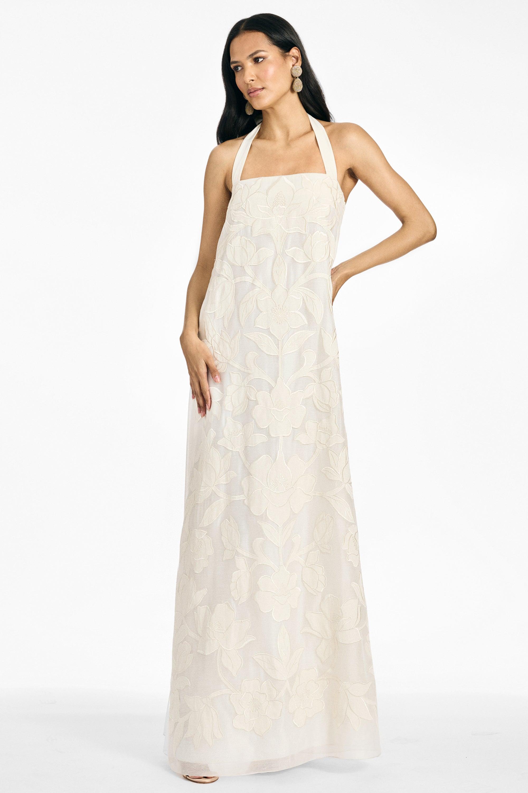 sachin and babi halter dress Sachin & Babi Kayla Halter Gown In Pink