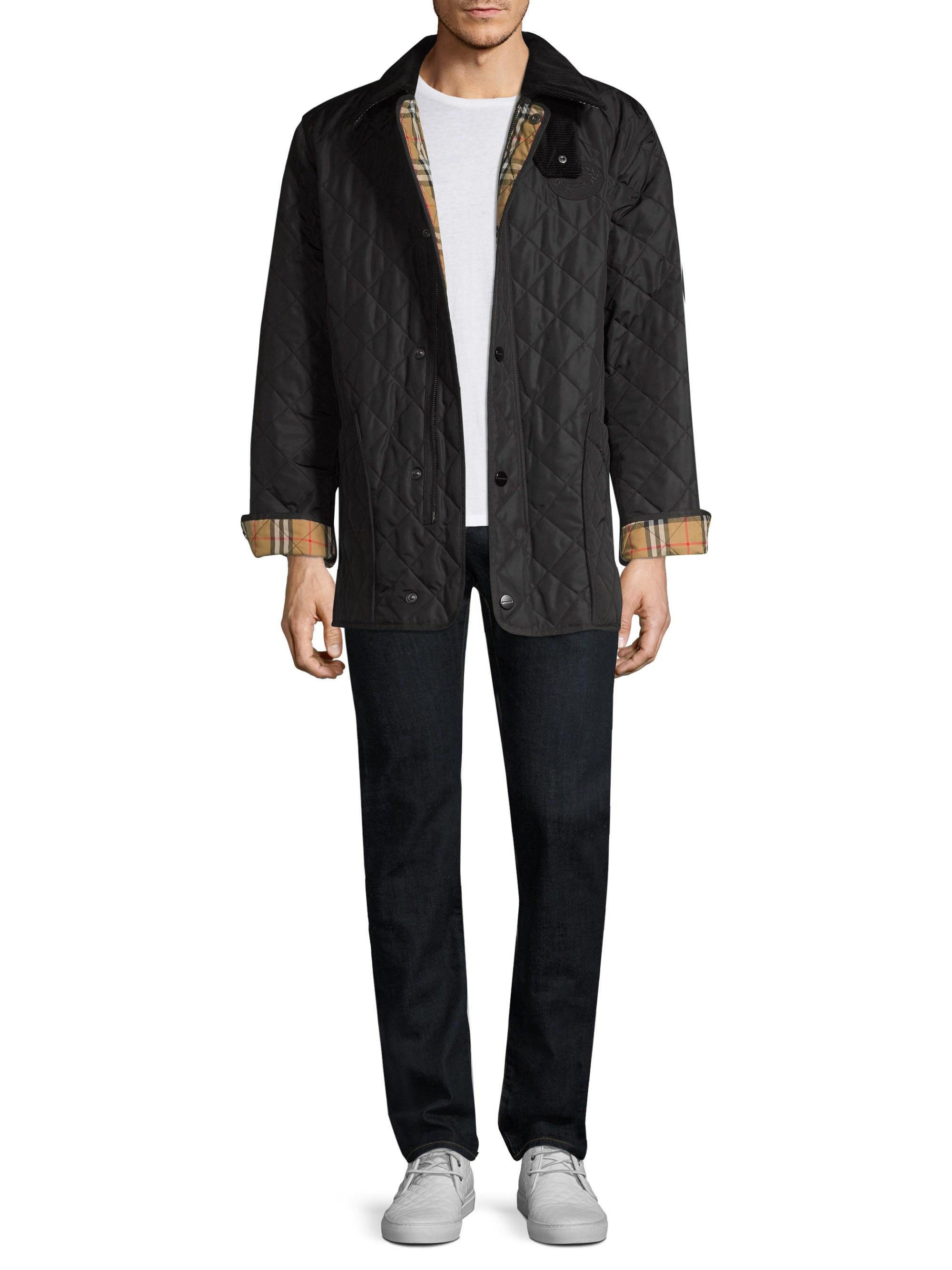 Burberry Cotswold Quilted Barn Jacket in Black for Men Lyst