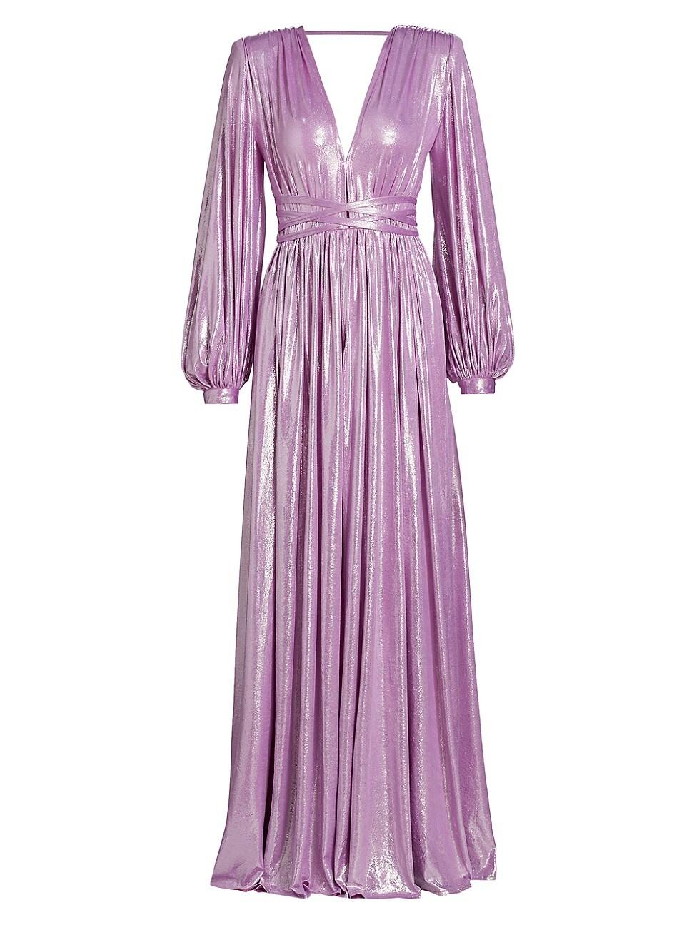 Bronx and Banco Zoe Metallic Gown in Purple | Lyst