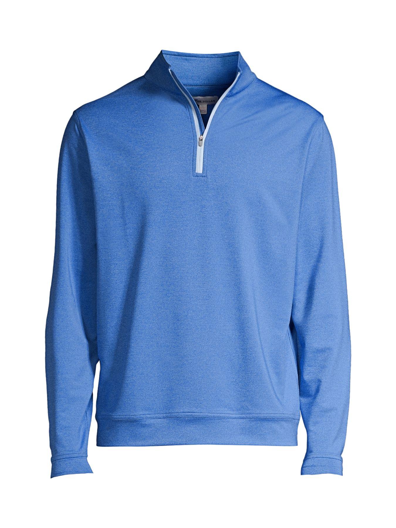 Peter Millar Synthetic Perth Quarter-zip MÃ©lange Pullover in Blue for Men - Lyst