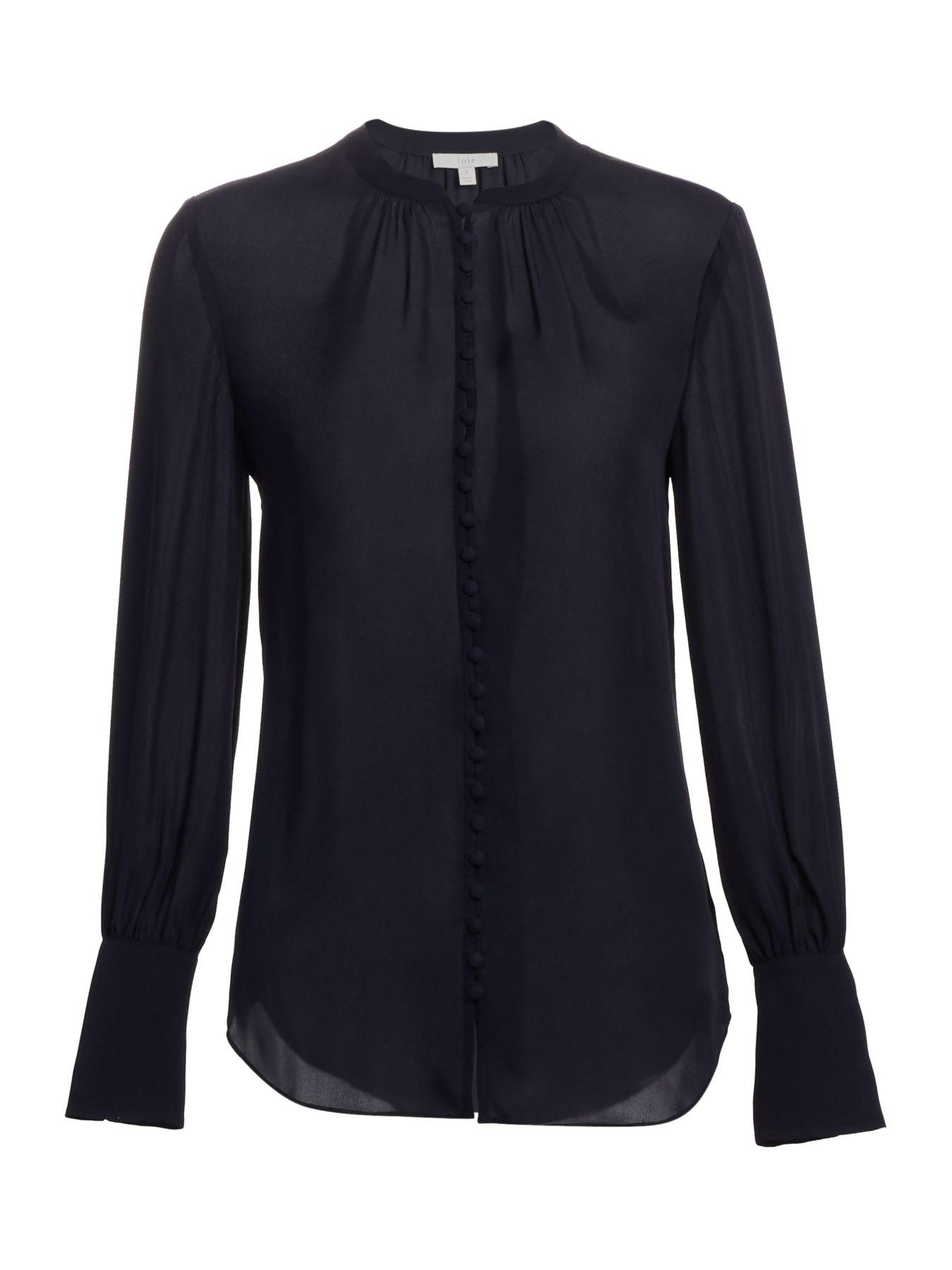 Joie Synthetic Tariana Flared Cuff Blouse in Midnight (Blue) - Lyst