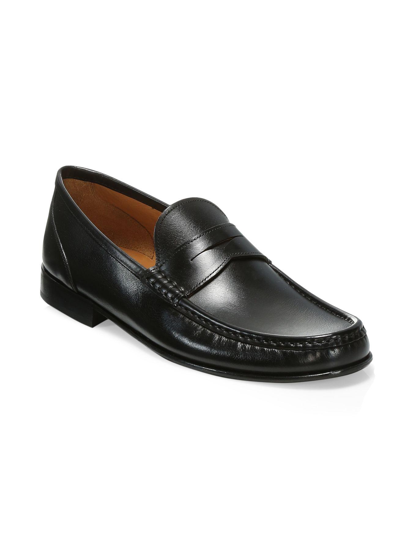 saks fifth avenue men's redford leather backless loafers