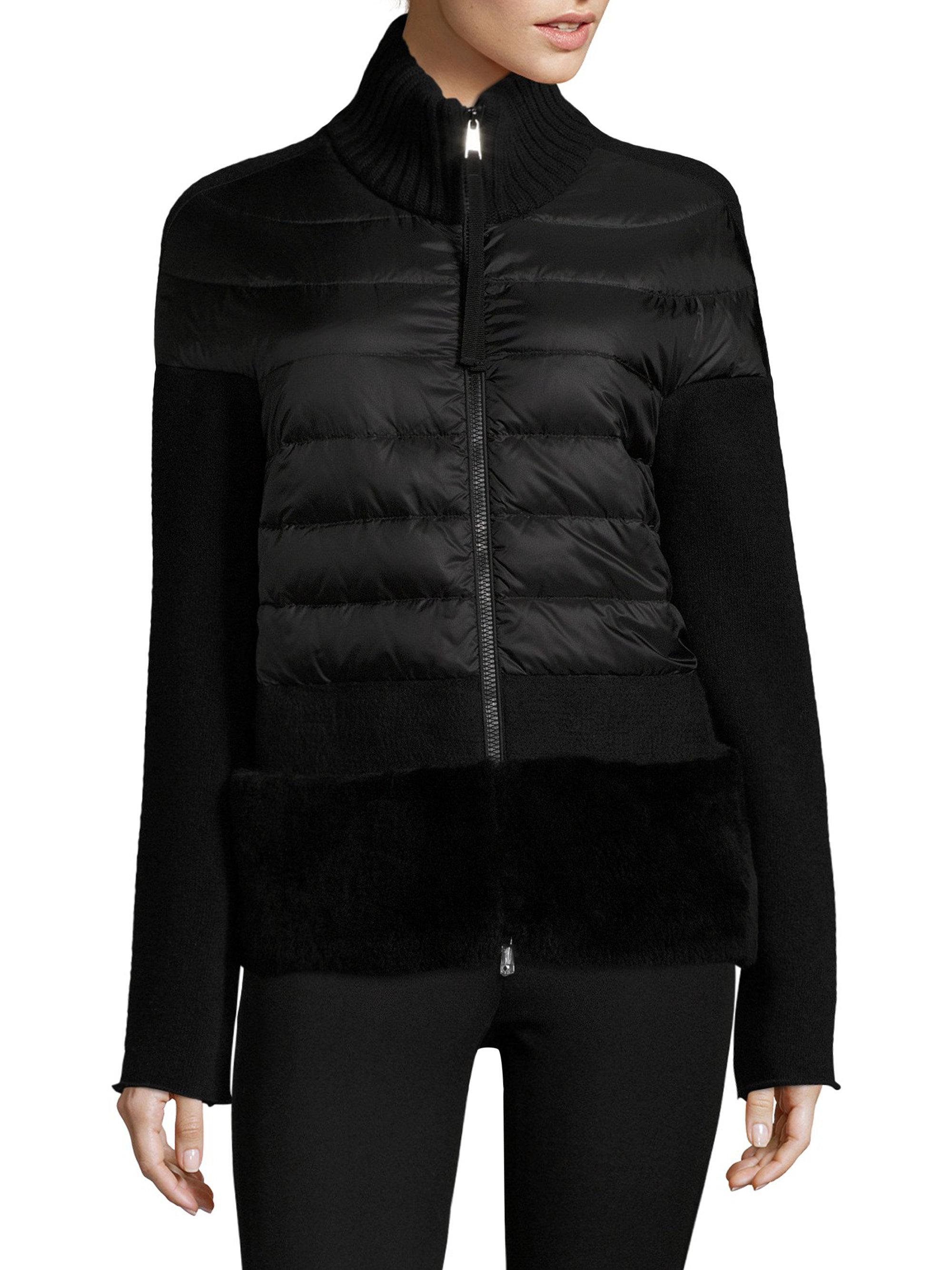 Moncler Wool Maglione Tricot Cardigan Jacket in Black - Lyst