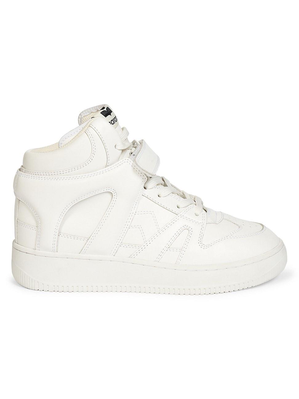 Isabel Marant Ellyn Leather High-top Sneakers in Natural | Lyst