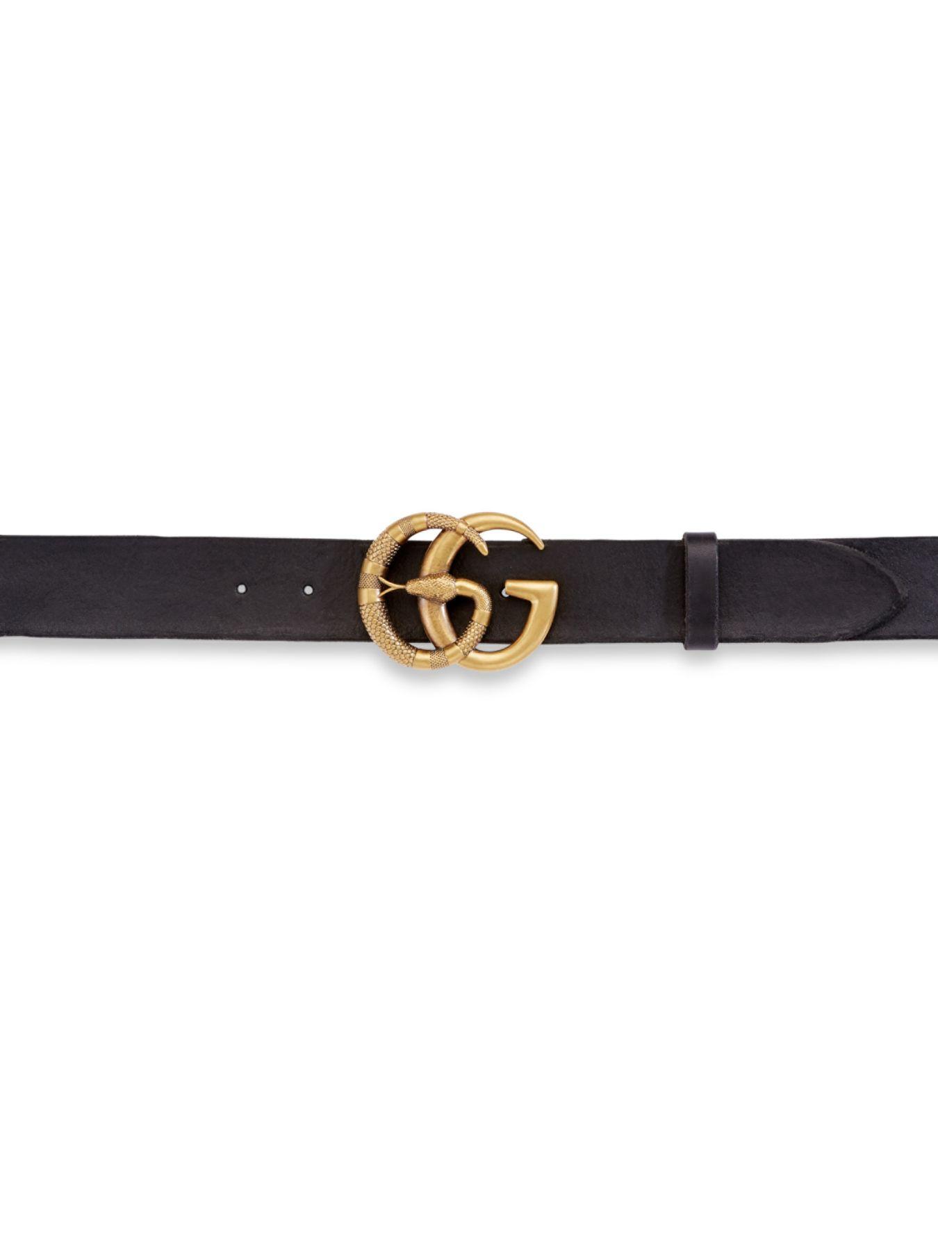Gucci Double G Leather Belt in Black for Men - Lyst