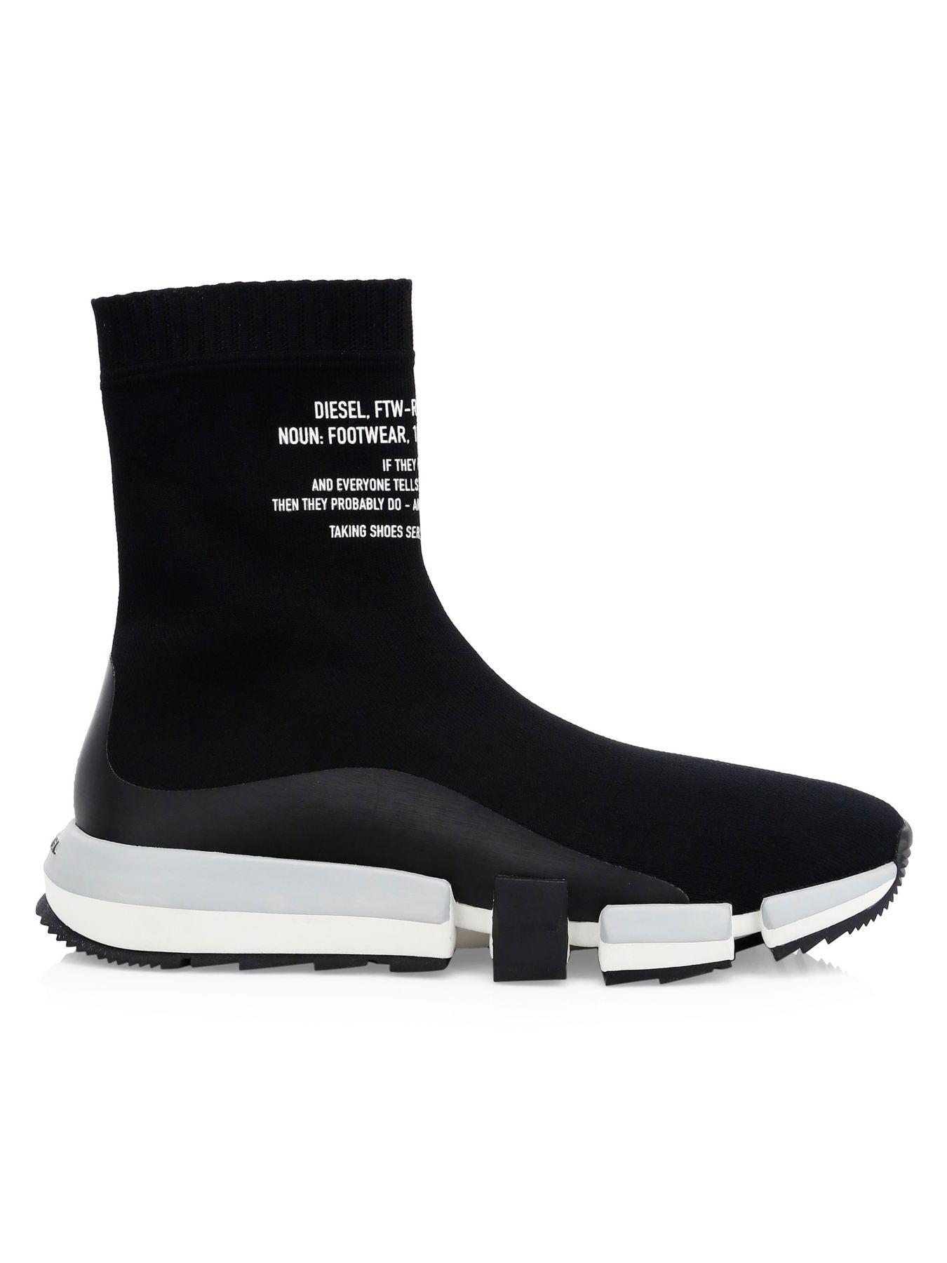 DIESEL Denim Hightop Sock Sneakers in Black for Men Save 52 Lyst