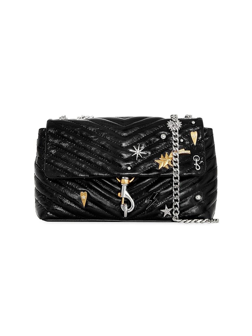 Rebecca Minkoff Medium Edie Celestial Leather Crossbody Bag in Black Lyst