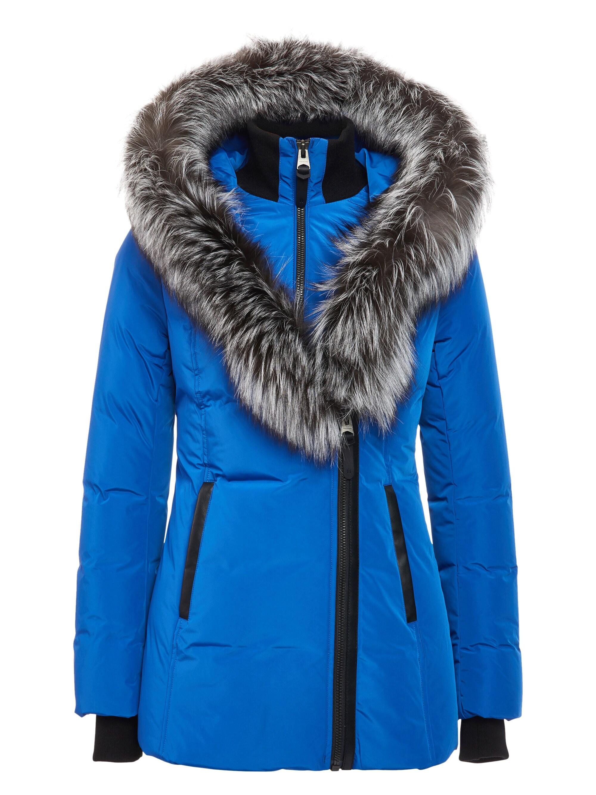 Mackage Fleece Adali Fox Fur-trim Puffer Coat in Blue - Lyst