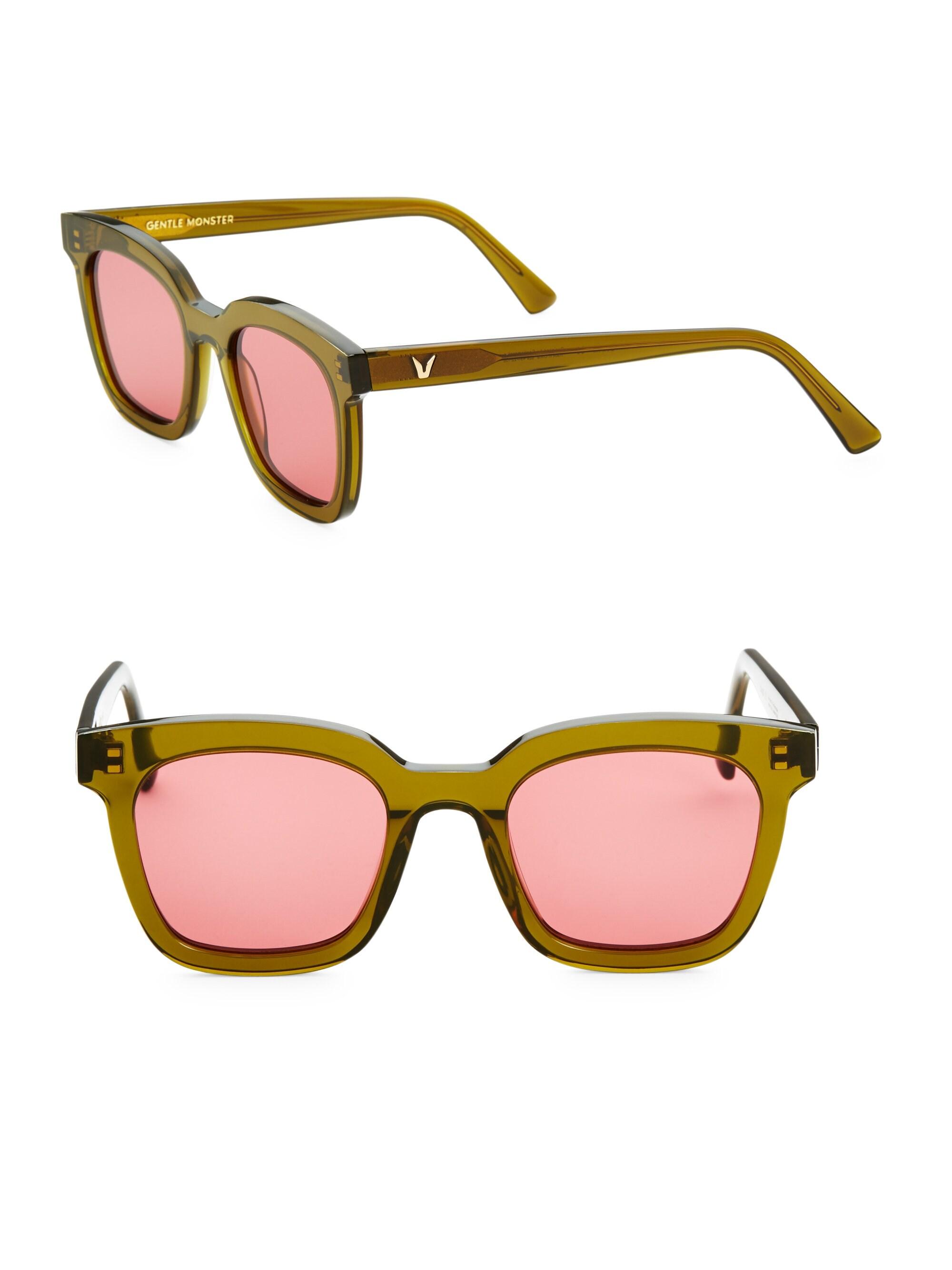 Gentle Monster Rubber Women's 48mm Finn Retro Square Sunglasses Dark