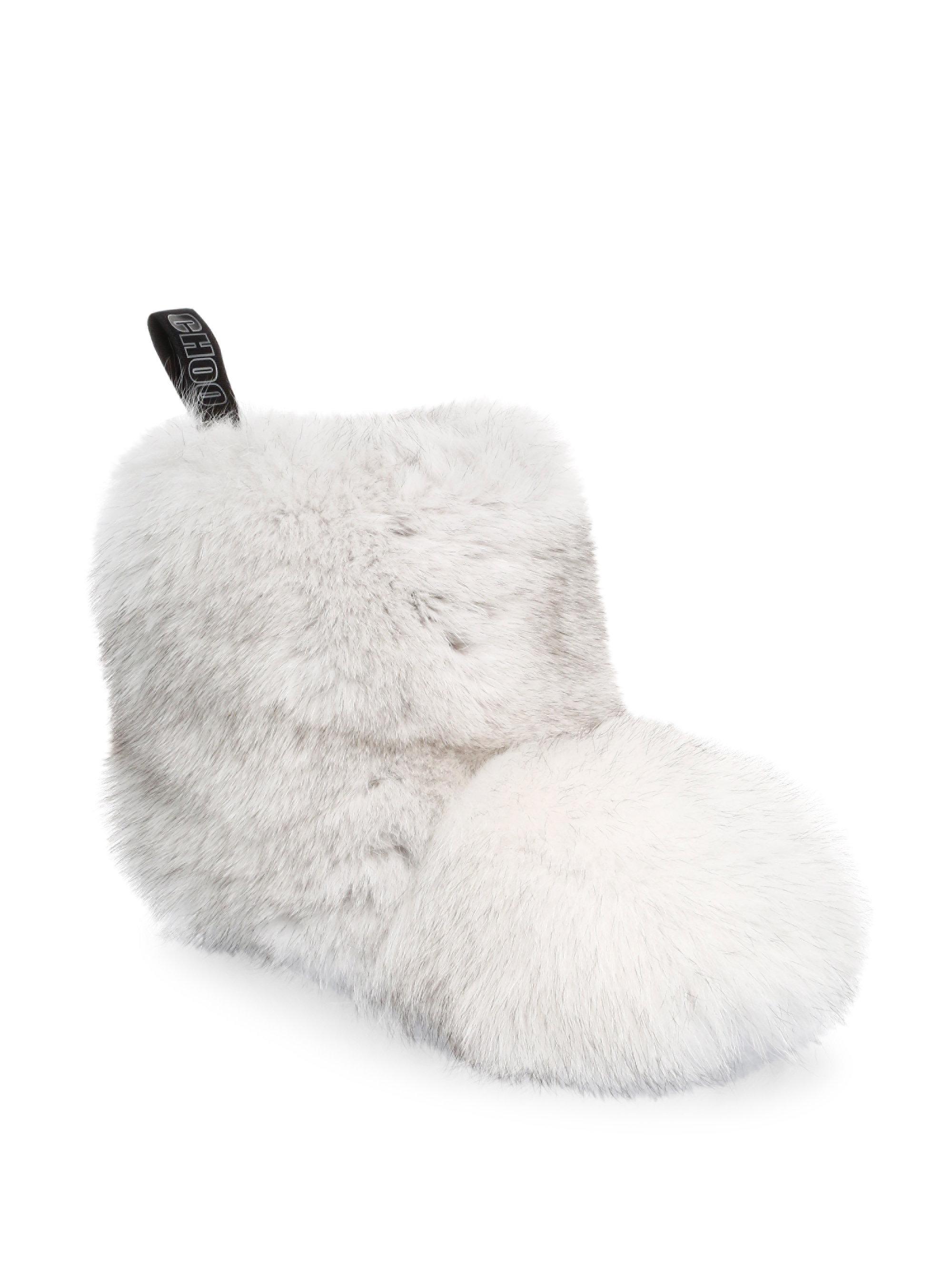black fox fur boots
