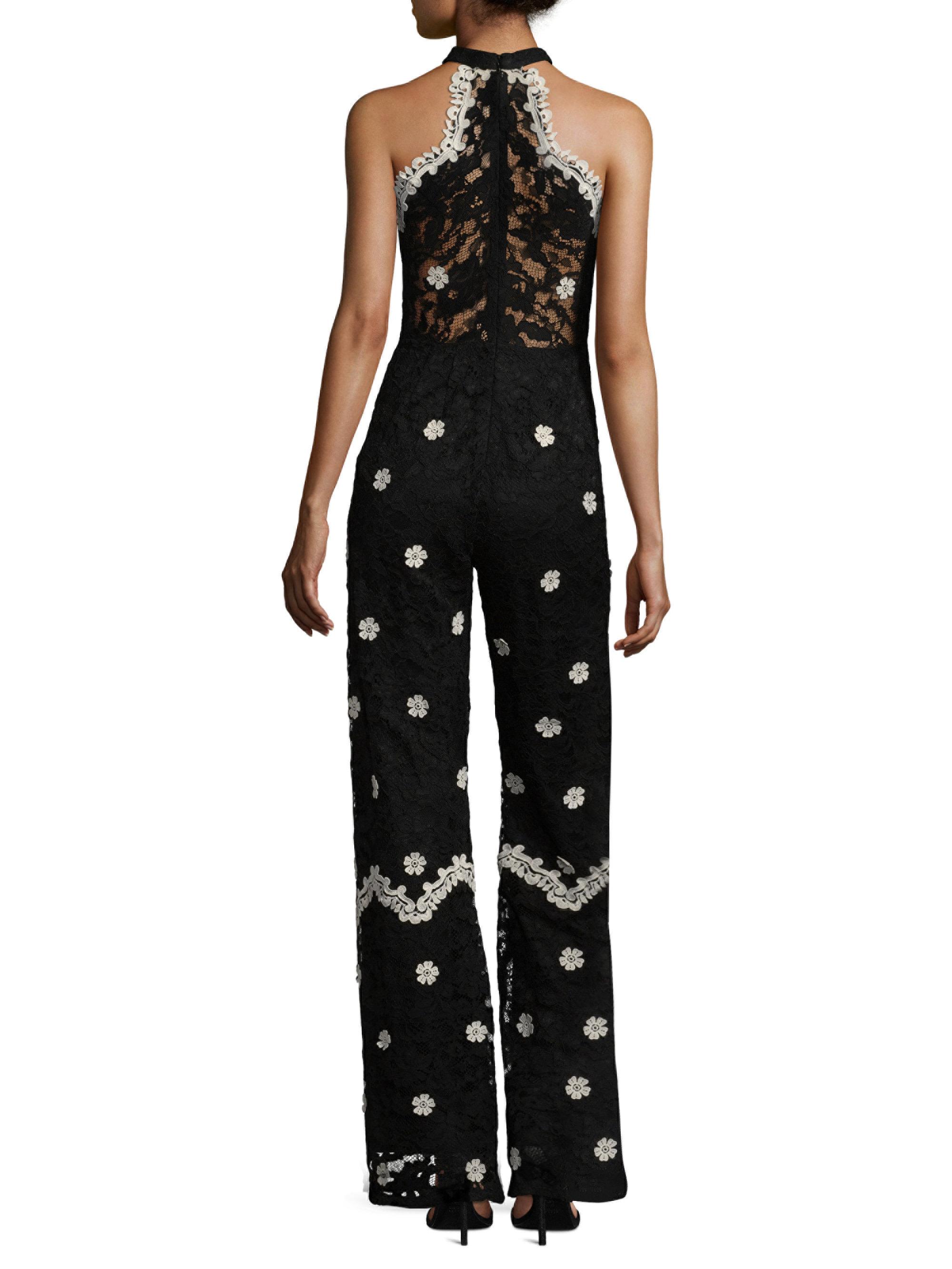 black and white lace jumpsuit