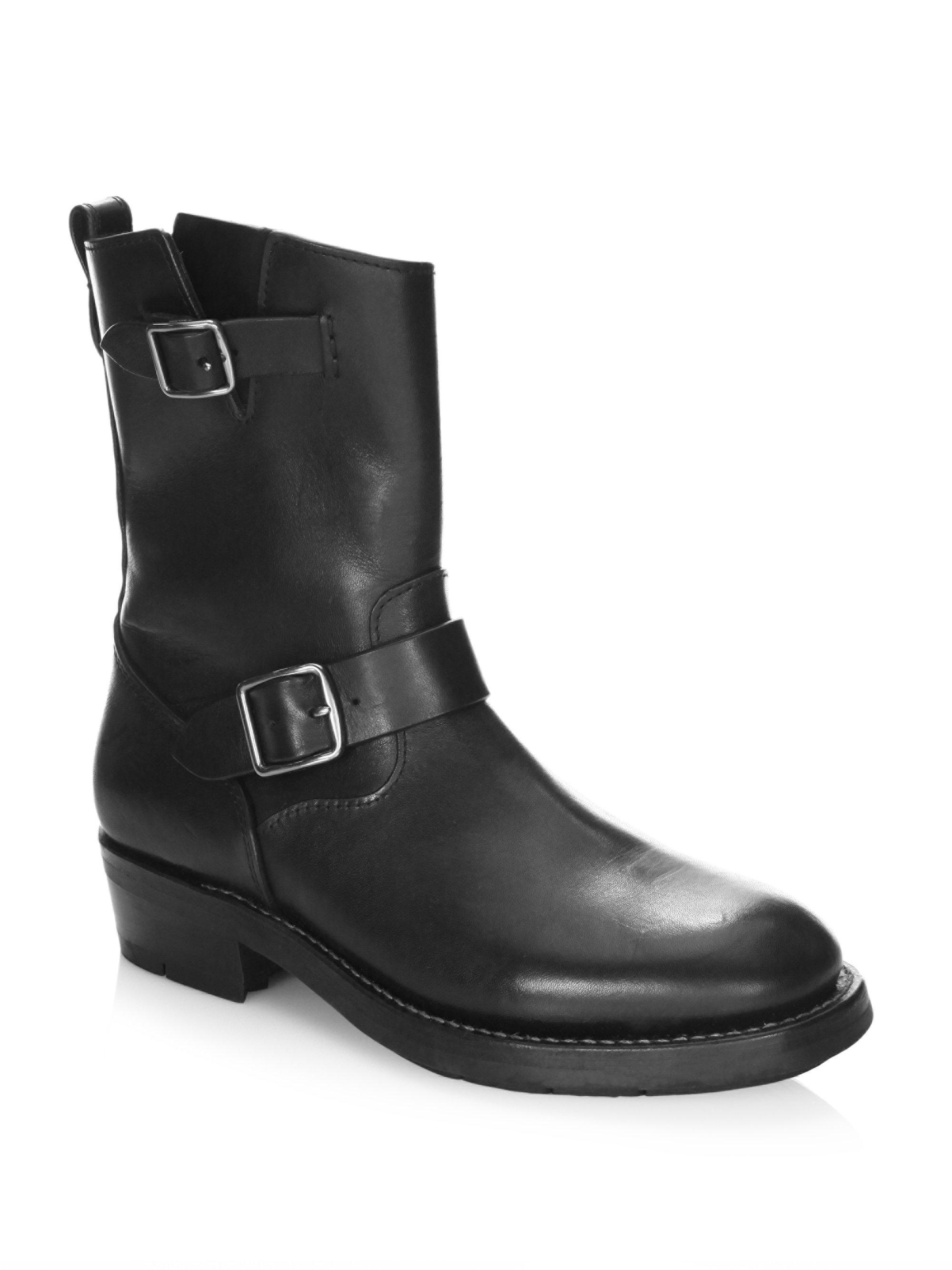 COACH Moto Leather Midcalf Boots in Black Lyst