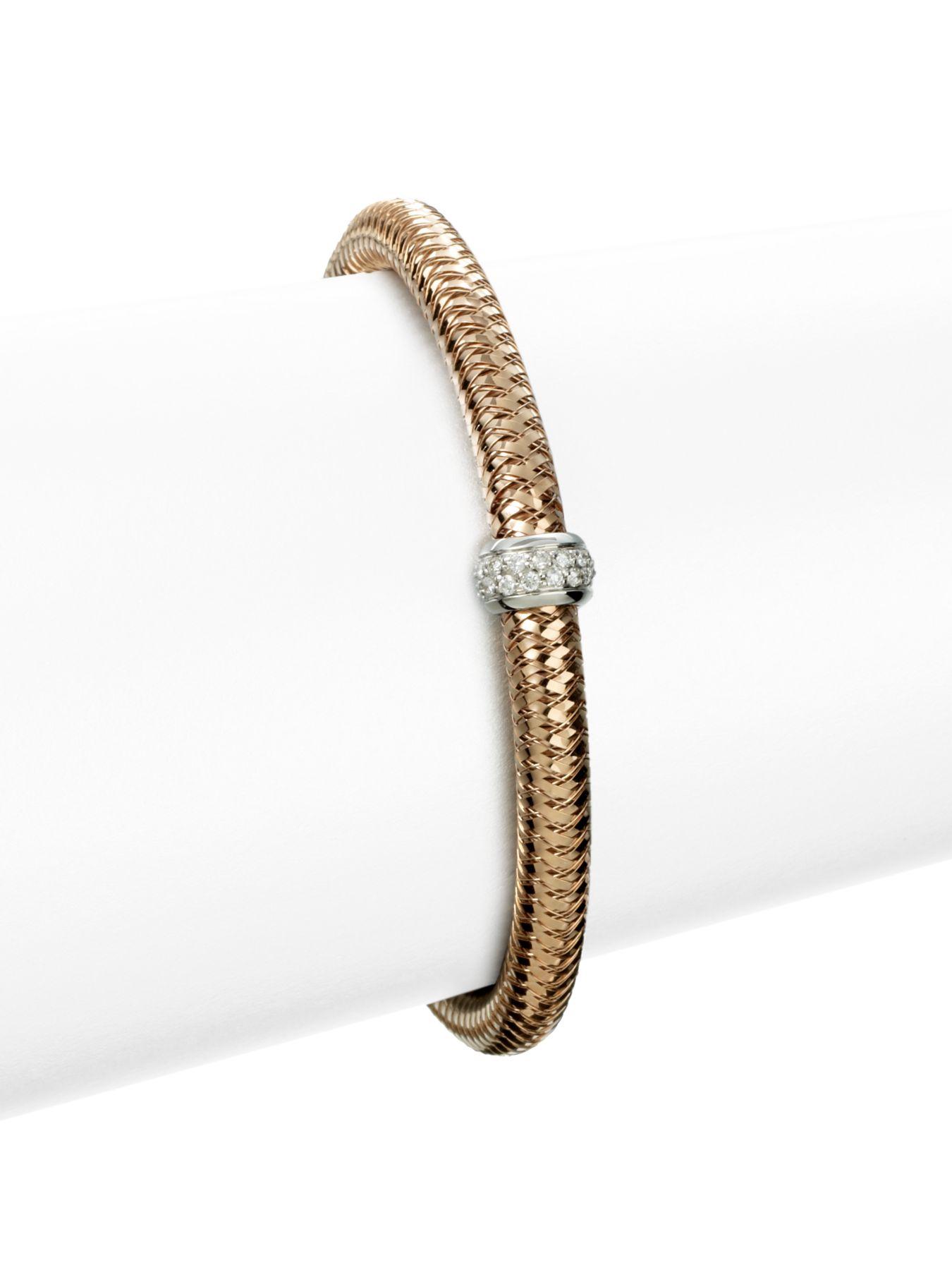 Roberto Coin Synthetic 18k Rose Gold Primavera Stretch Bracelet With