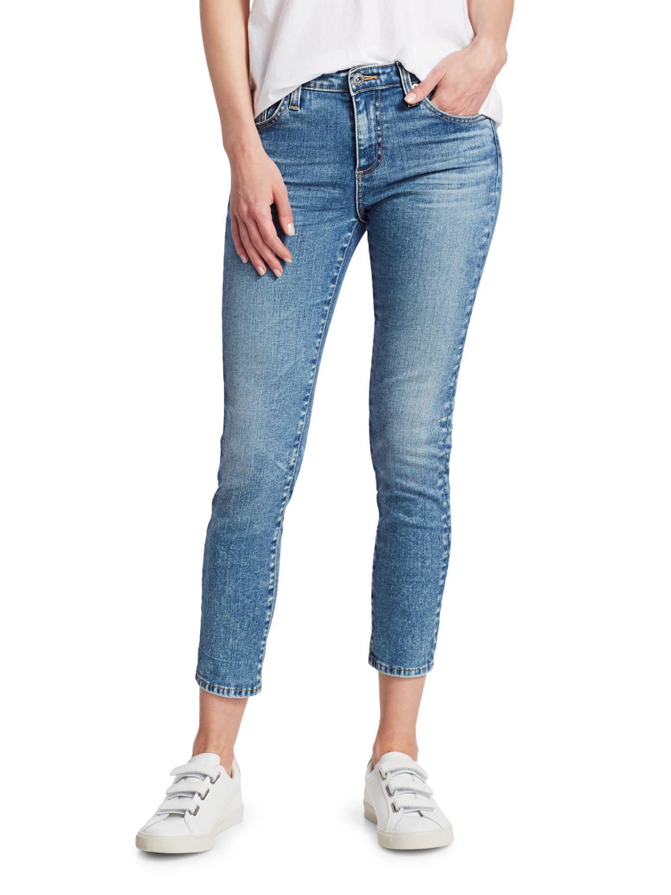 AG Jeans Denim Prima Mid-rise Crop Cigarette Jeans in Blue - Lyst