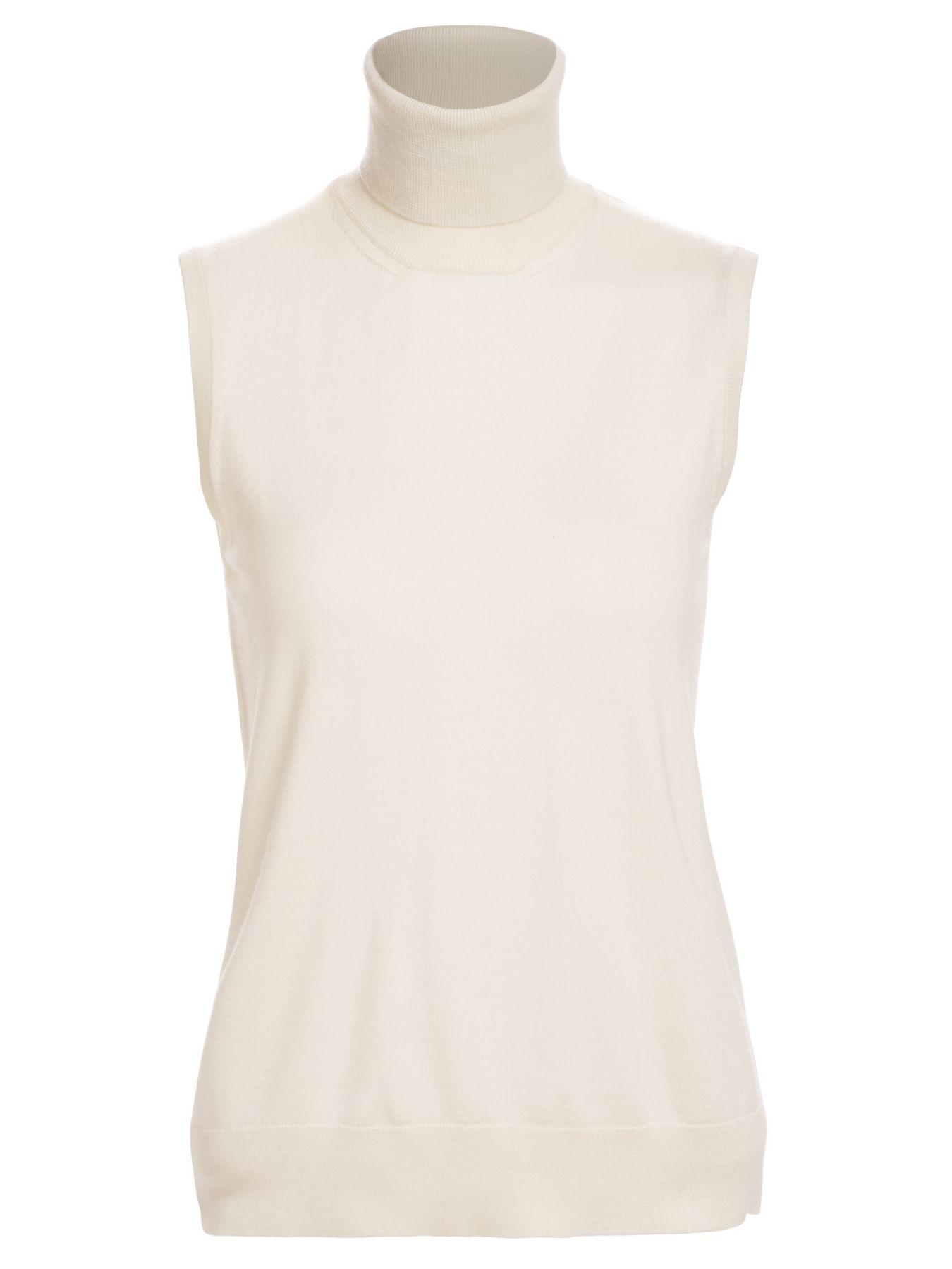 Ralph Lauren Collection Sleeveless Turtleneck Cashmere Sweater in Cream