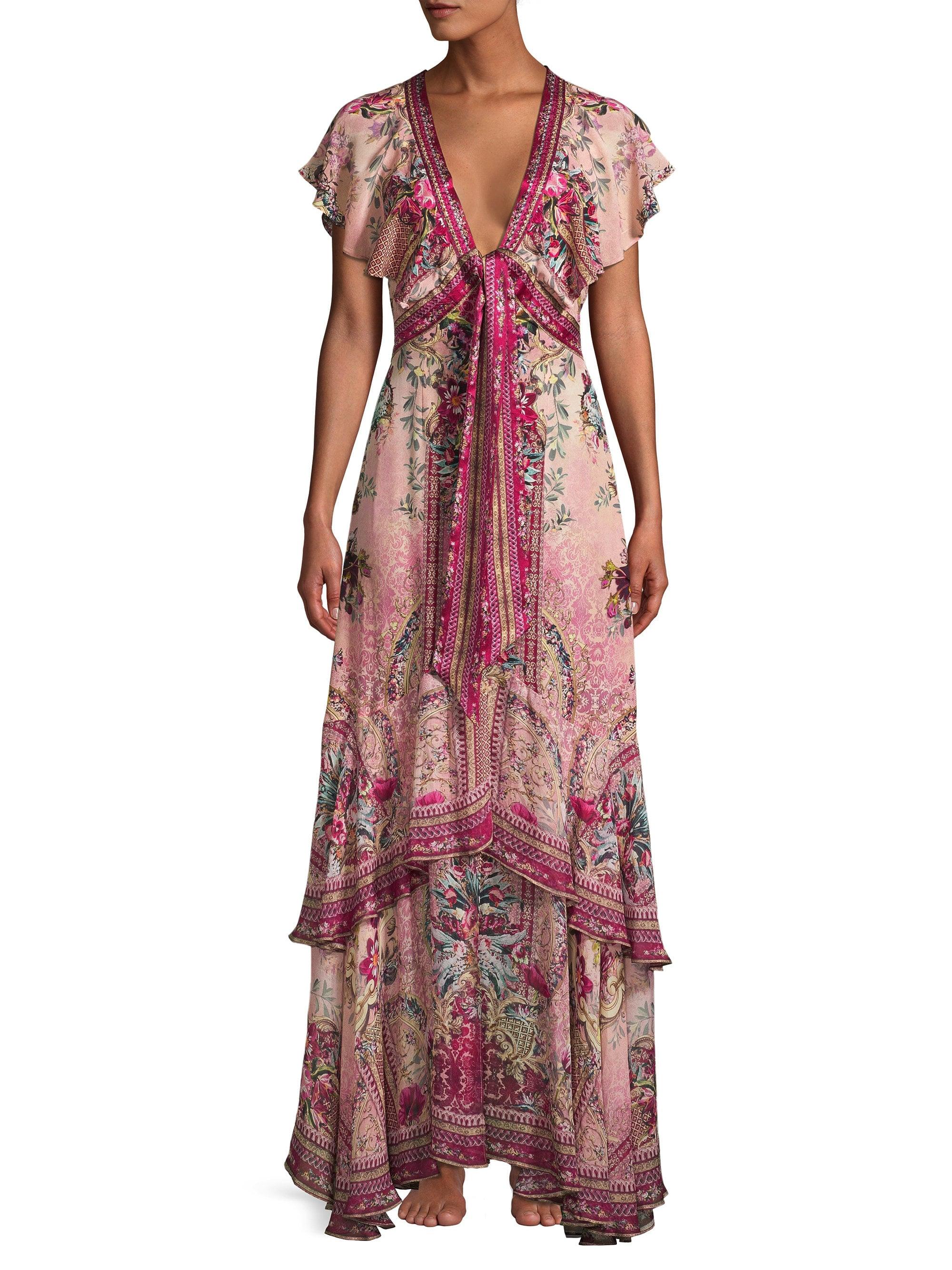 Camilla Tapestry Print Silk Maxi Dress - Lyst