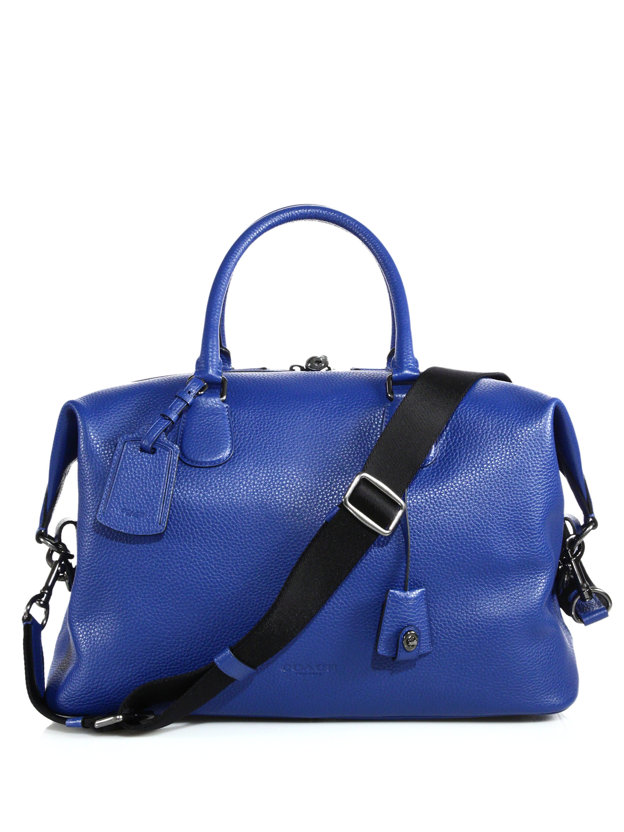 COACH Explorer Leather Duffel Bag in Blue for Men - Lyst