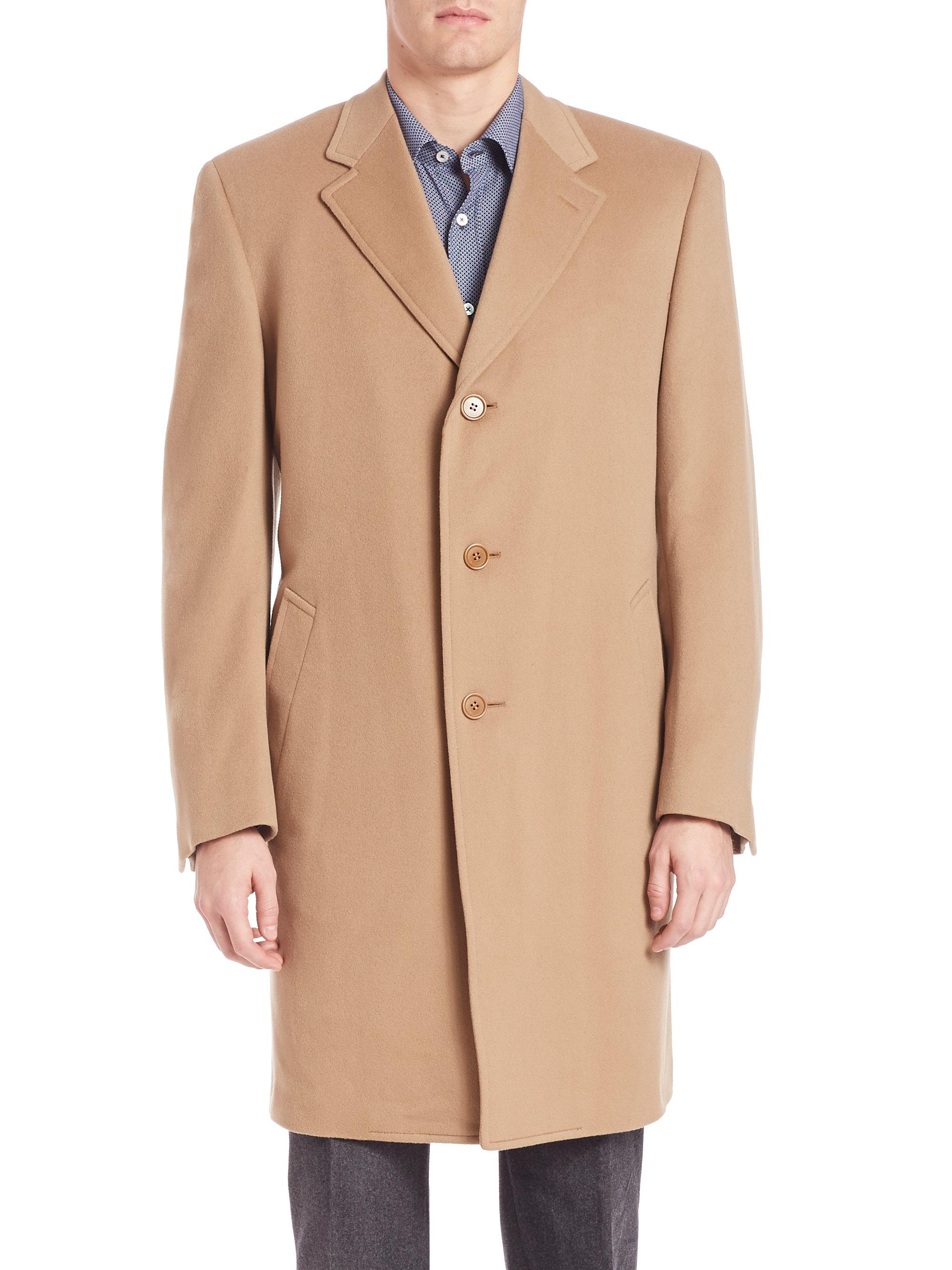 Canali Cashmere & Wool Topcoat in Natural for Men | Lyst