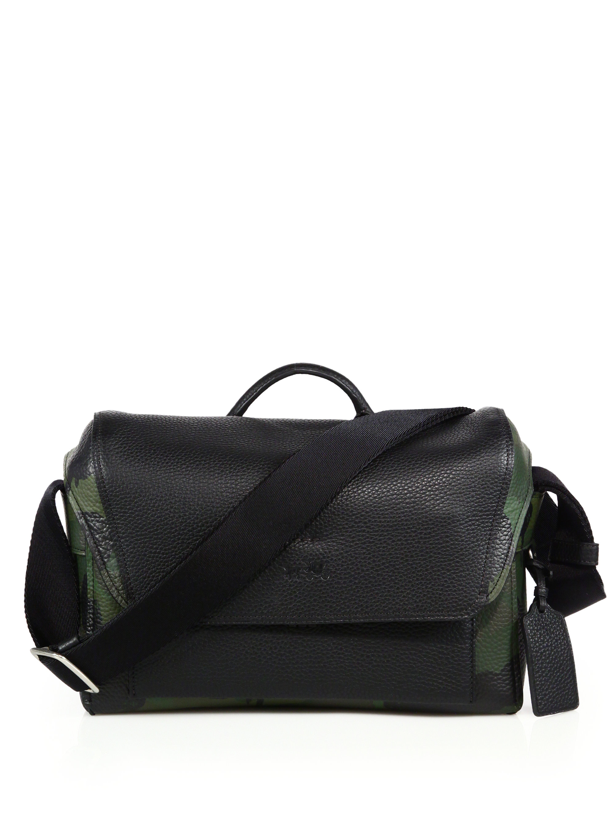 COACH Manhattan Messenger Bag in BlackGreen (Black) for Men Lyst