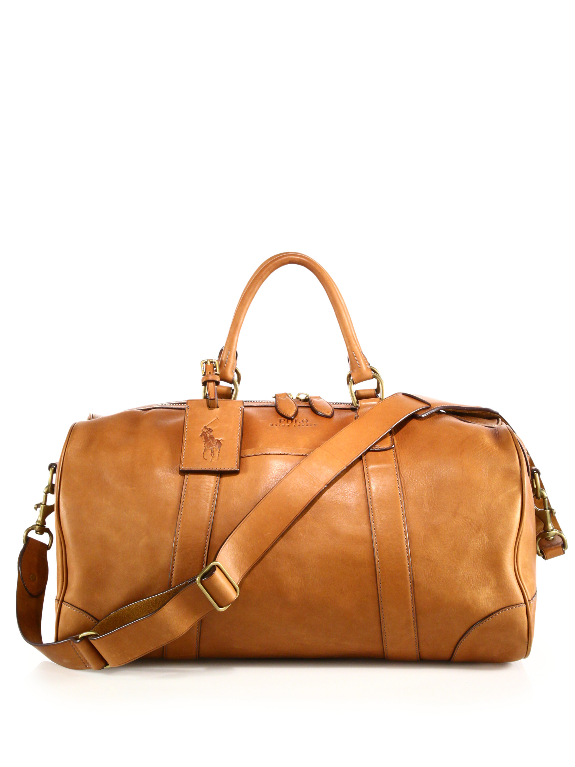 polo leather duffle bag