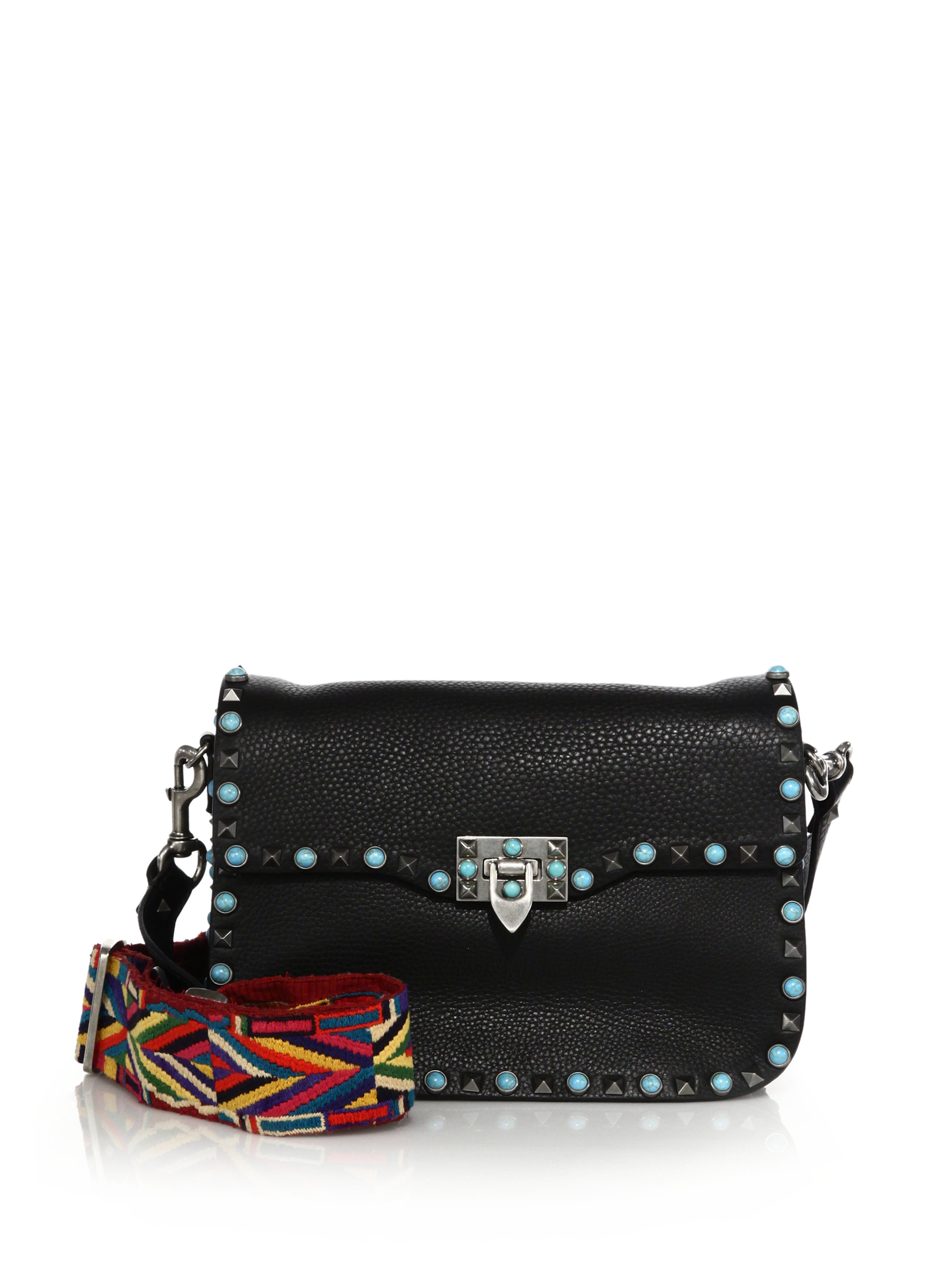 valentino rockstud guitar strap bag