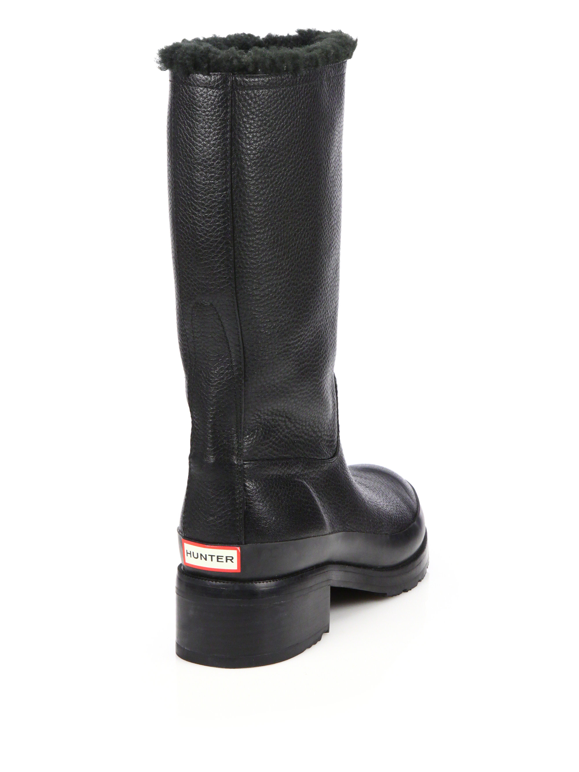 HUNTER Original Shearlinglined Leather Boots in Black Lyst