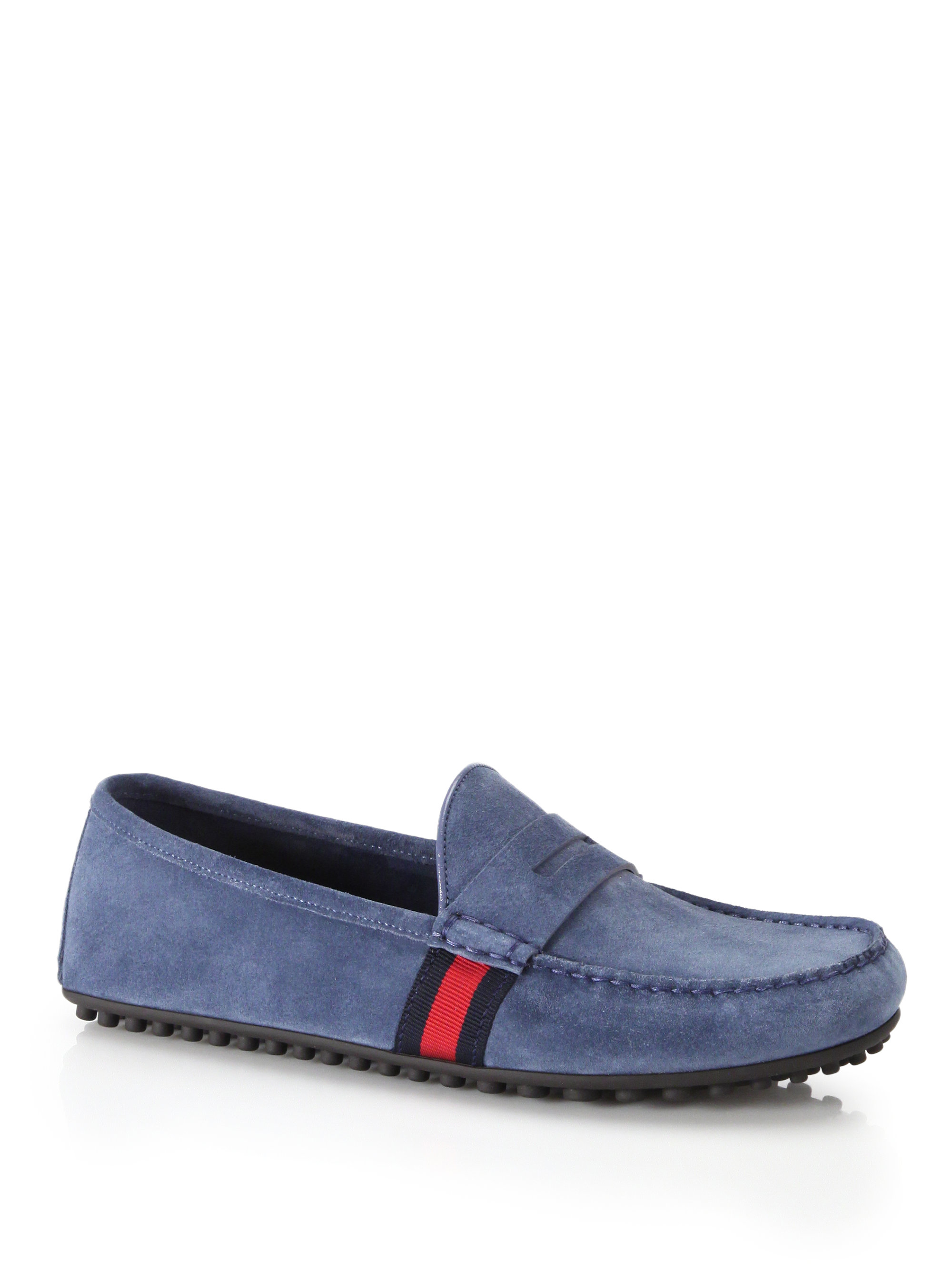 Gucci Kanye Suede Drivers in Blue for 