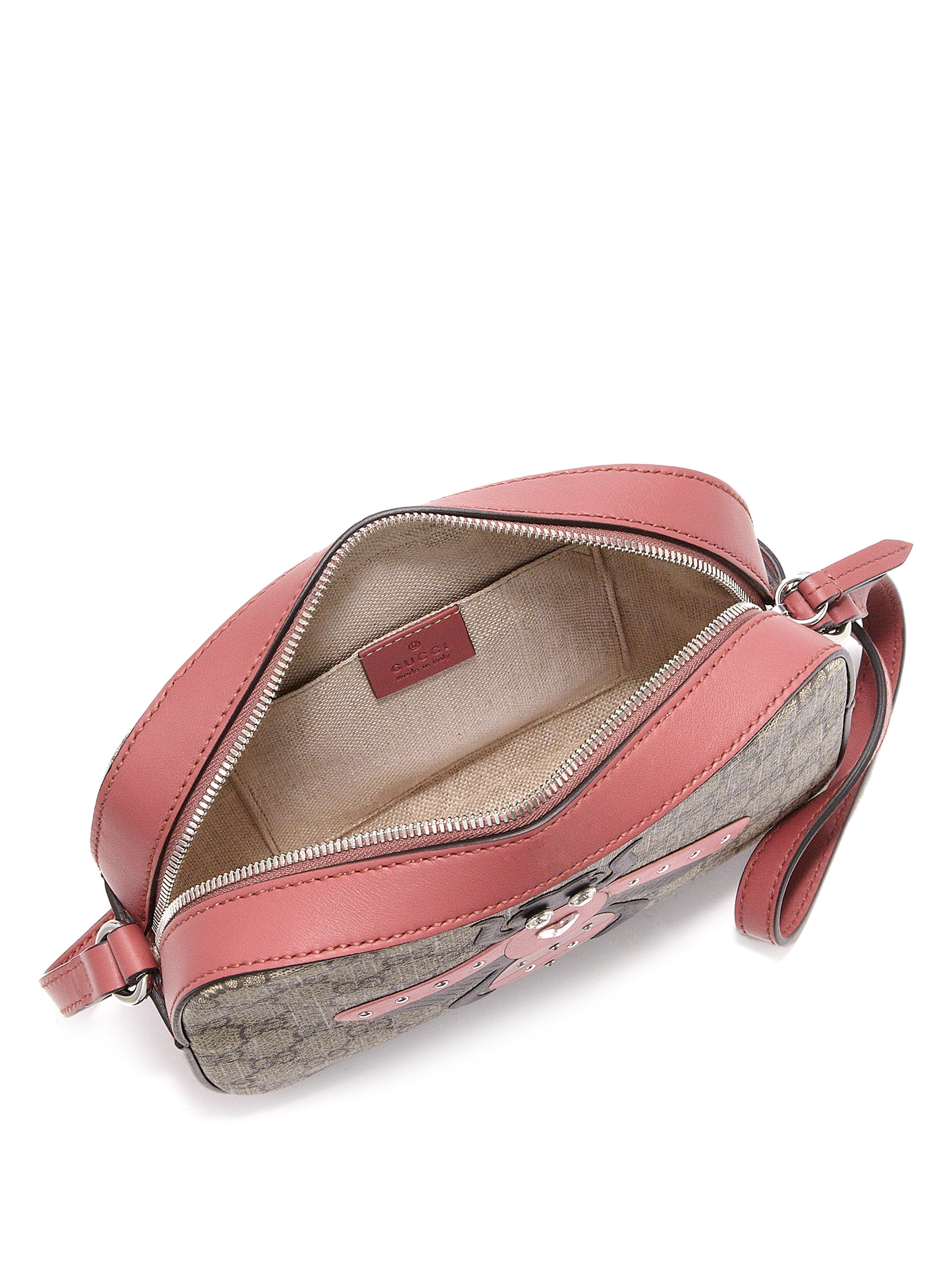 Gucci GG Supreme Bee Canvas And Leather Shoulder Bag in Rose-Beige (Natural) - Lyst