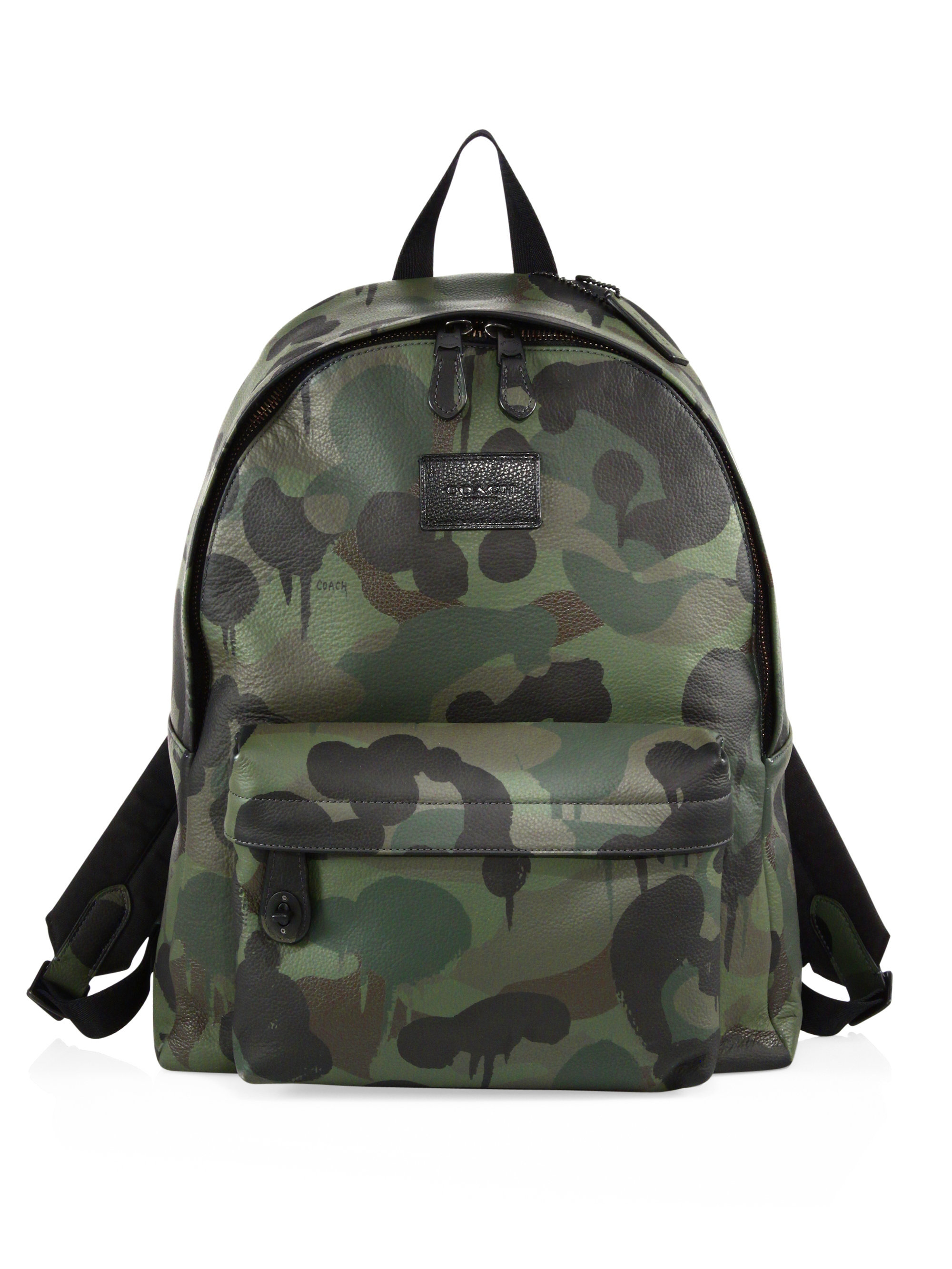 COACH Camouflage Campus Backpack in Green for Men | Lyst