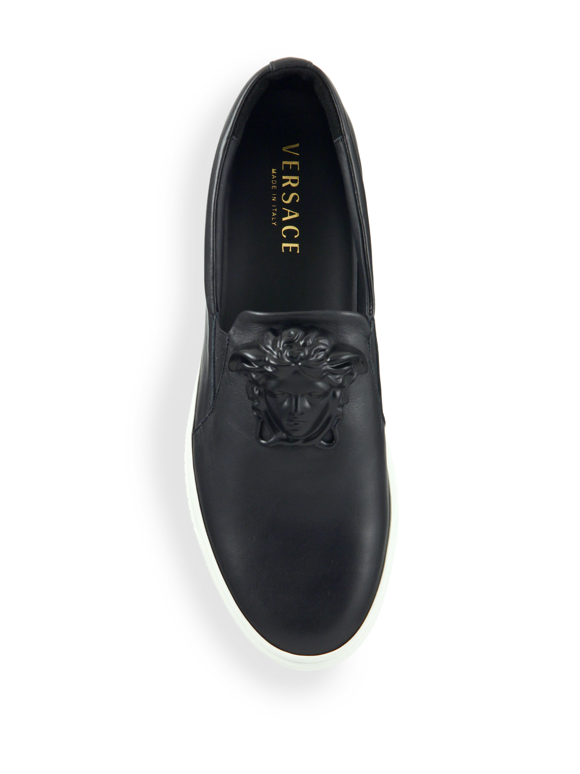 Success Black Versace Print Slip-on Men's Dress Shoes with