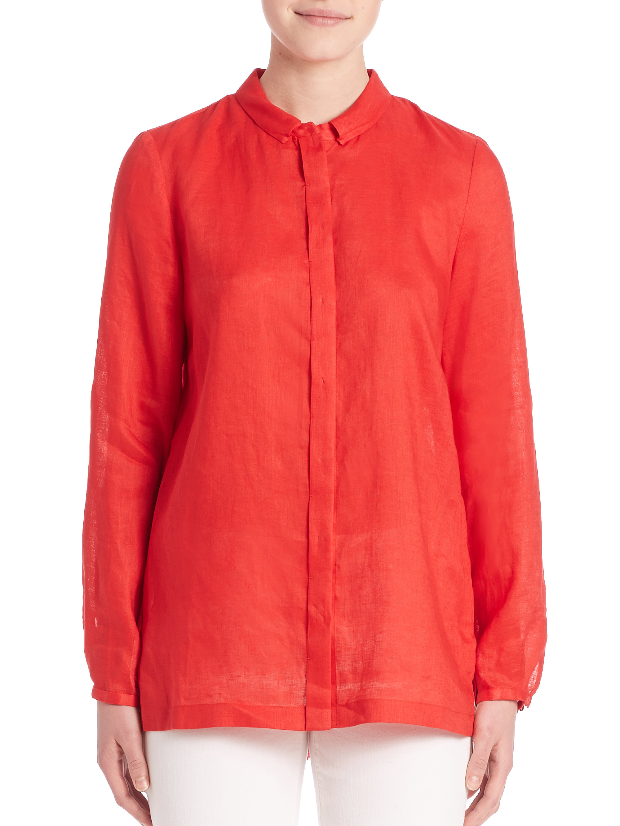 tahari linen top