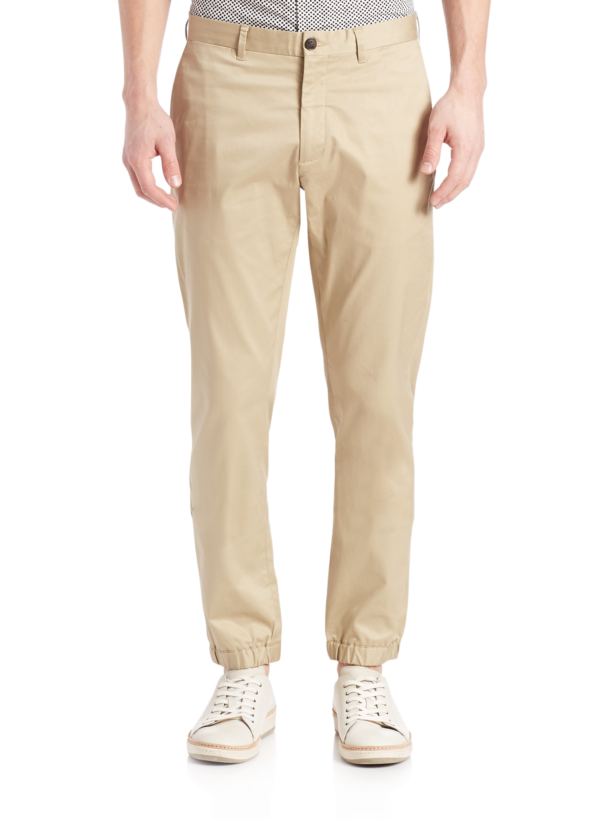Kent and curwen Elasticized Cuff Pants in Natural for Men | Lyst