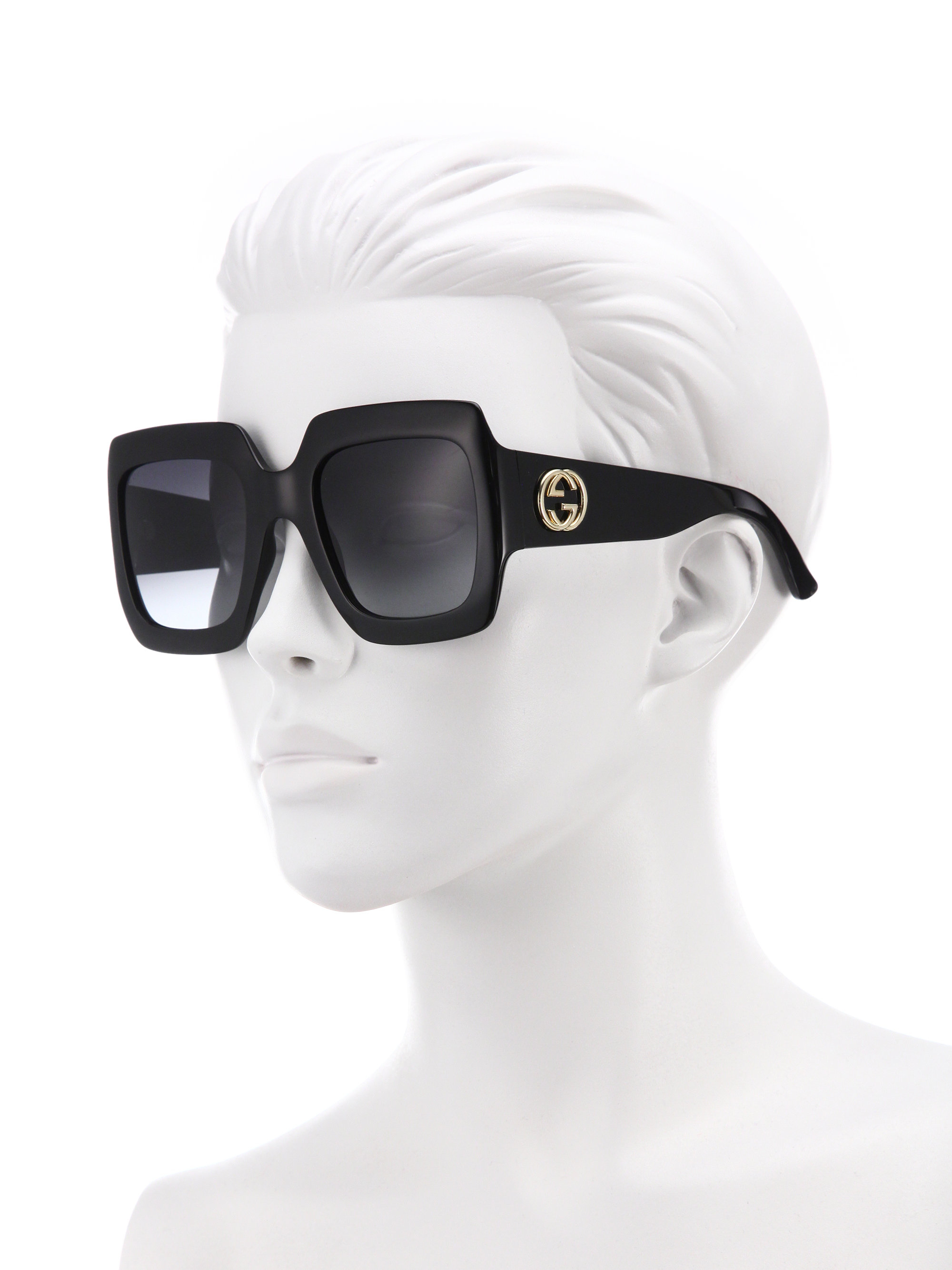 gucci oversized square sunglasses black 