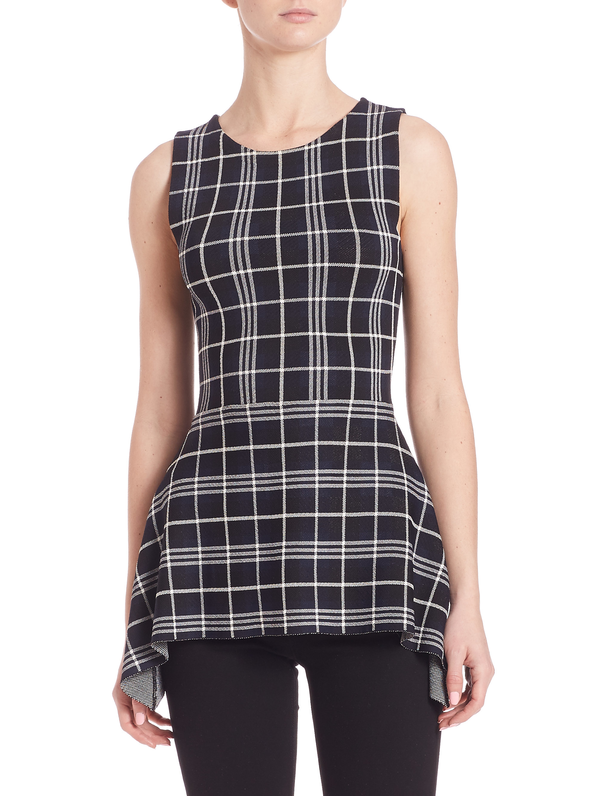 theory kalora lustrate knit peplum top in black lyst theory kalora lustrate knit peplum top in black lyst