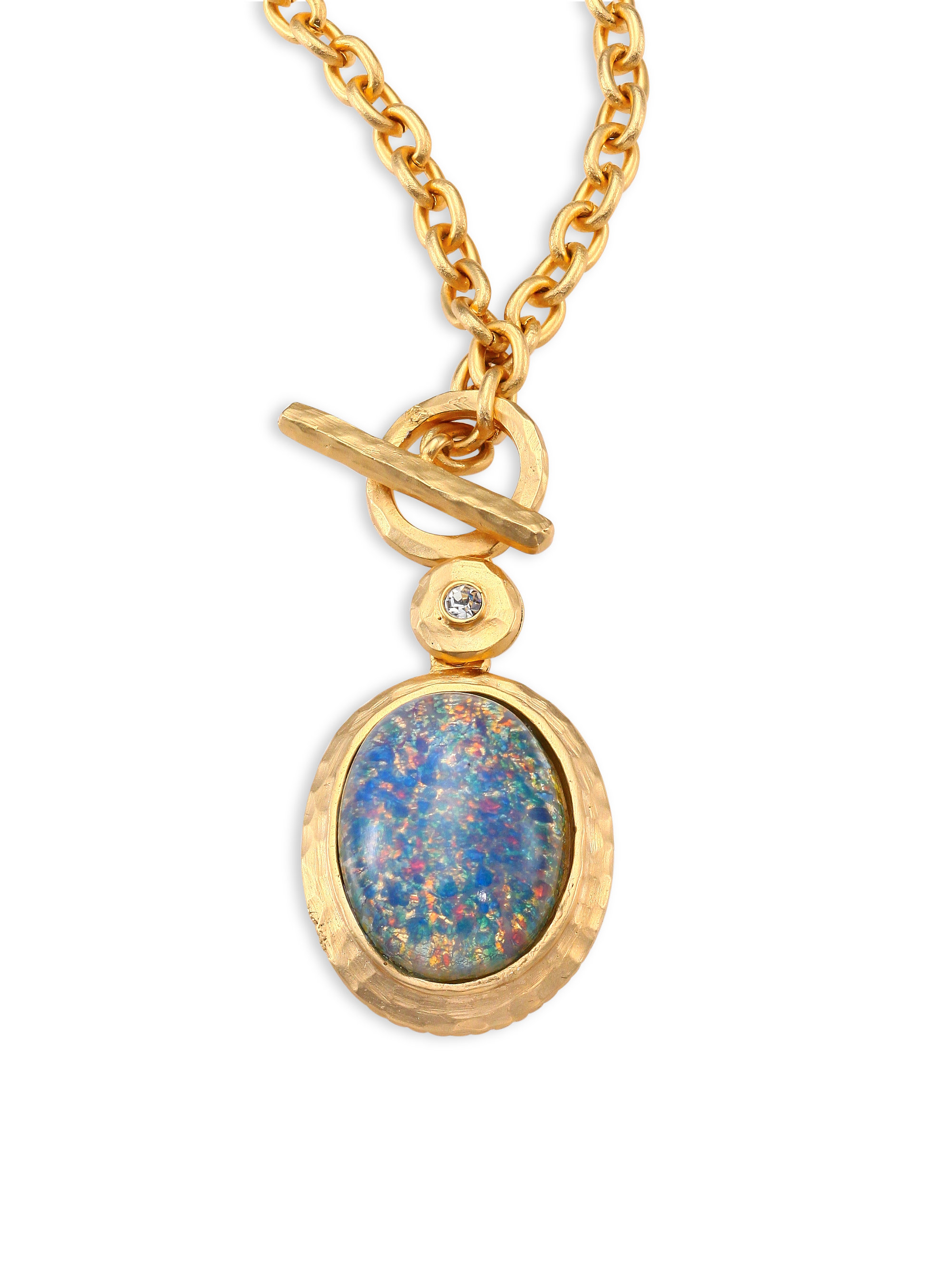 jay lane Blue Opal & Crystal Toggle Pendant Necklace in