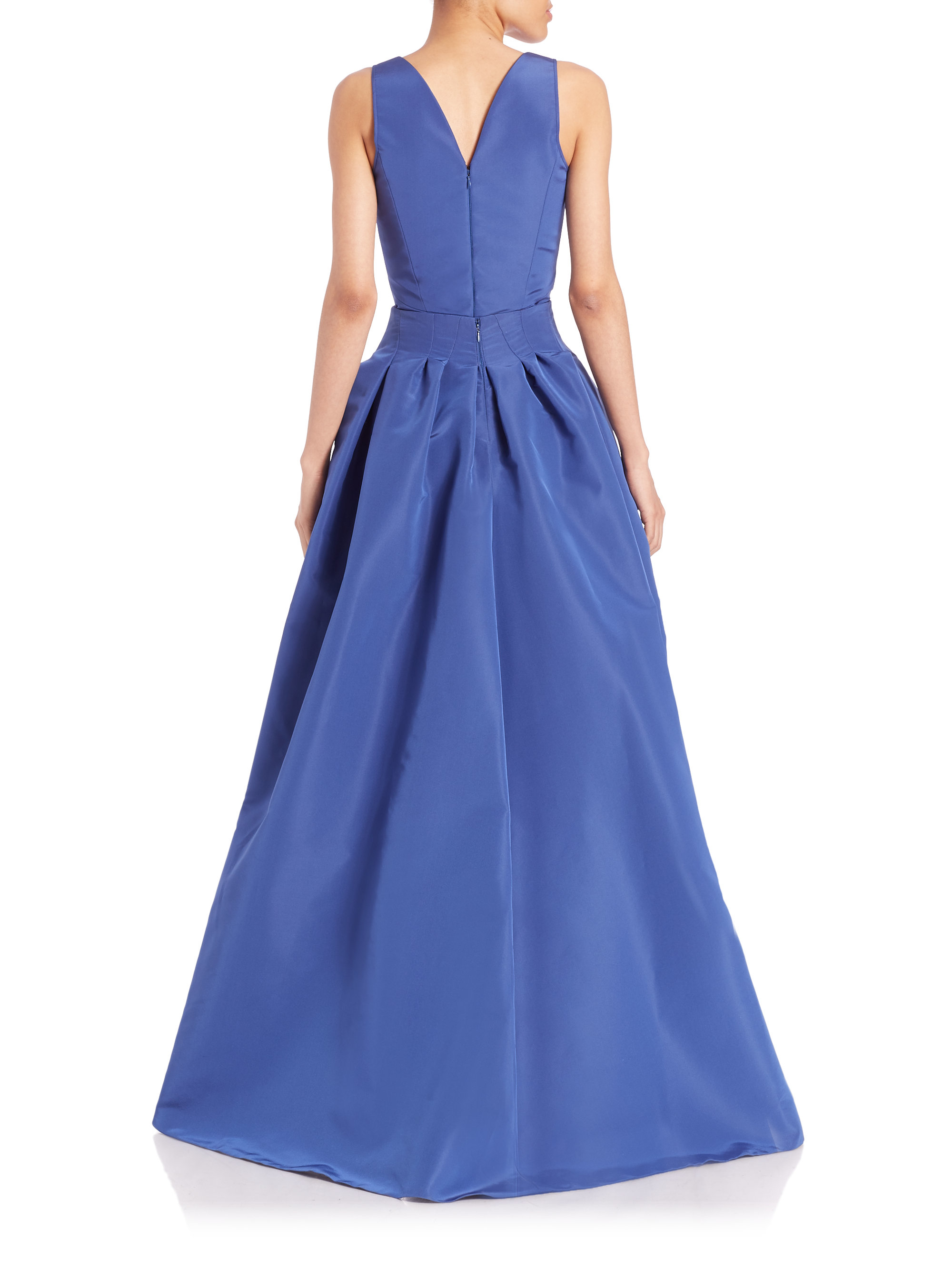 Carolina Herrera Silk Faille Hi-lo Gown in Cobalt Blue (Blue) - Lyst
