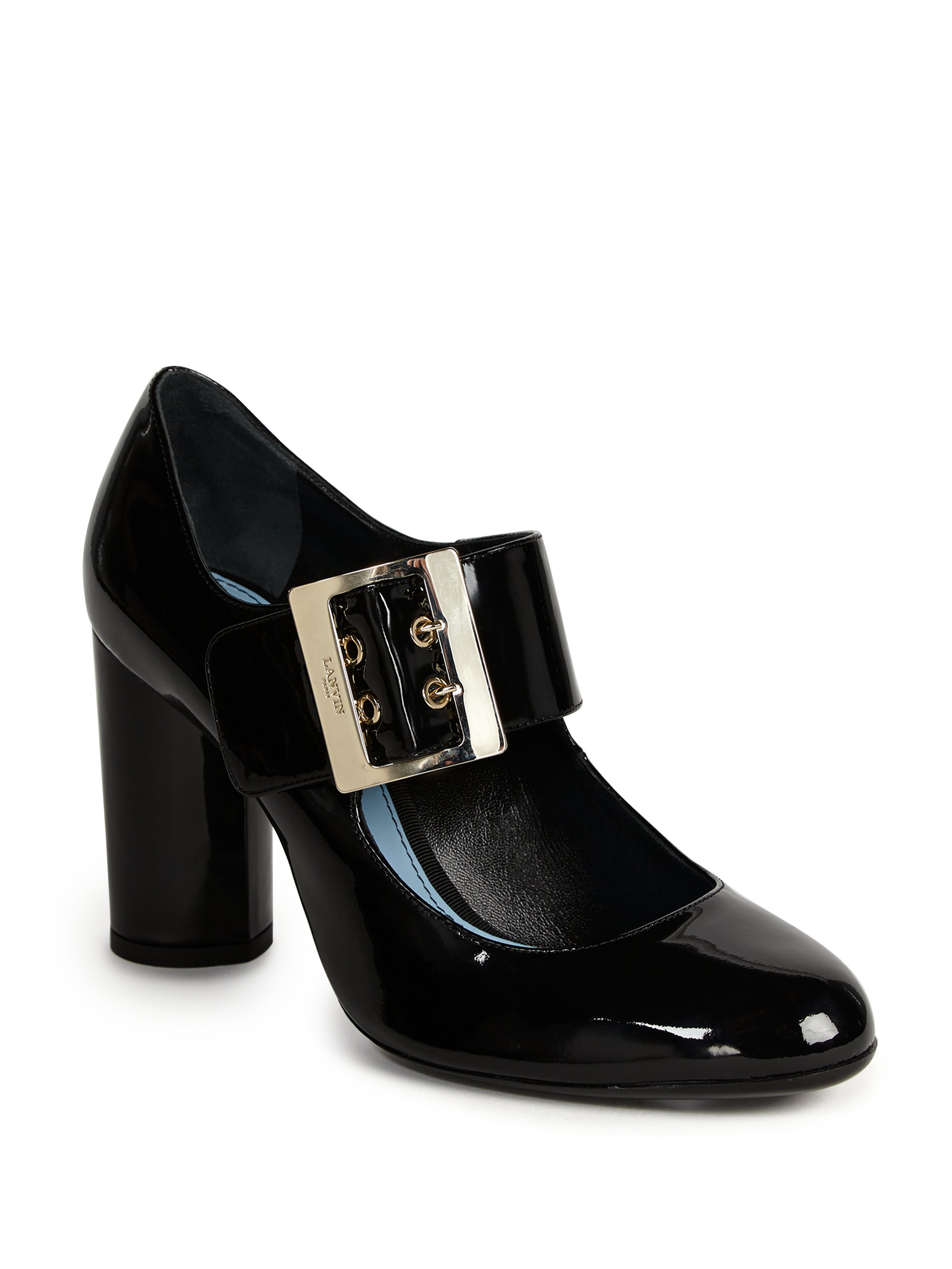 Lanvin Patent Leather Mary Jane Pumps in Black Lyst