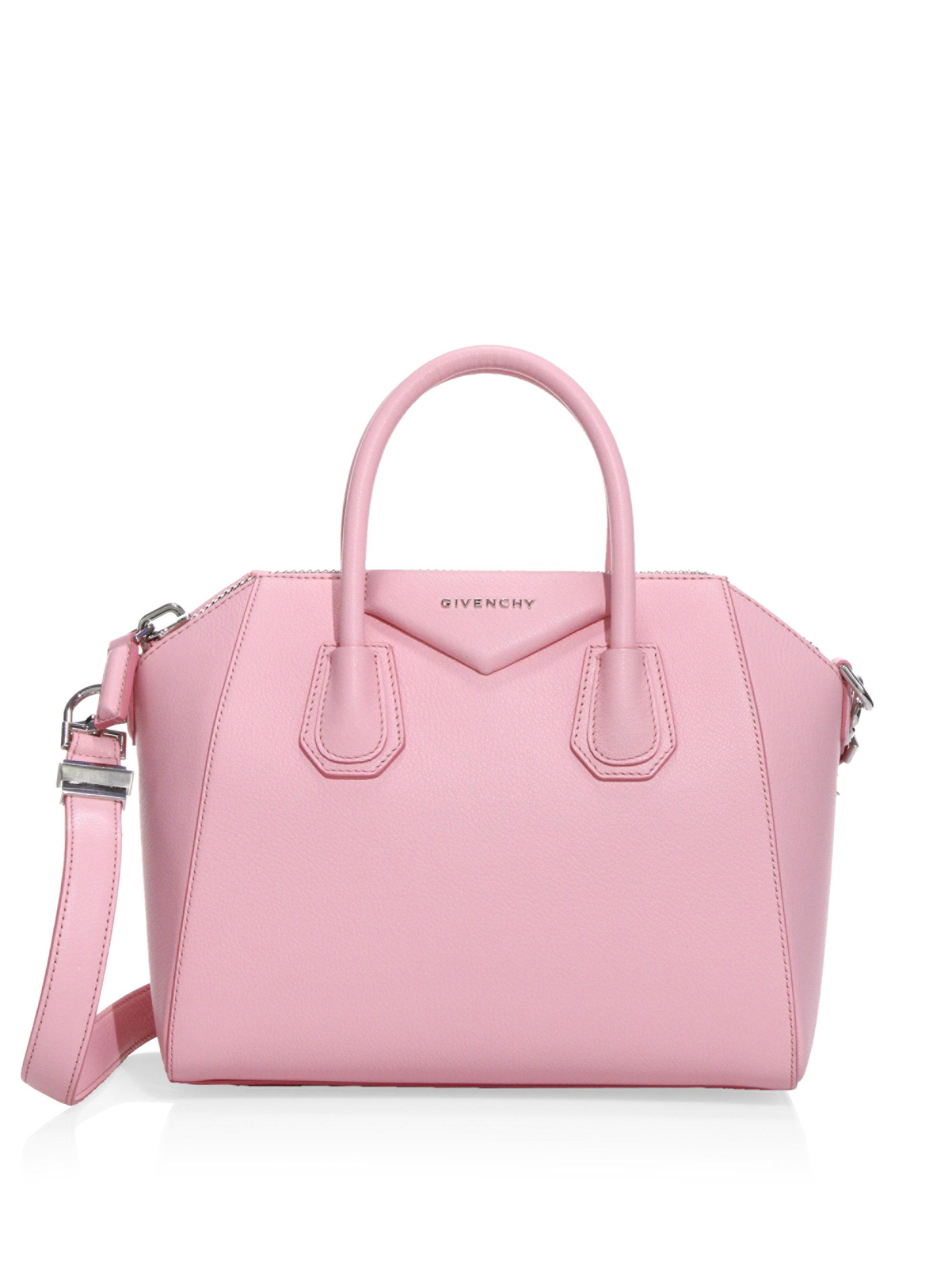 givenchy antigona small leather satchel in pink lyst givenchy antigona small leather satchel in pink lyst