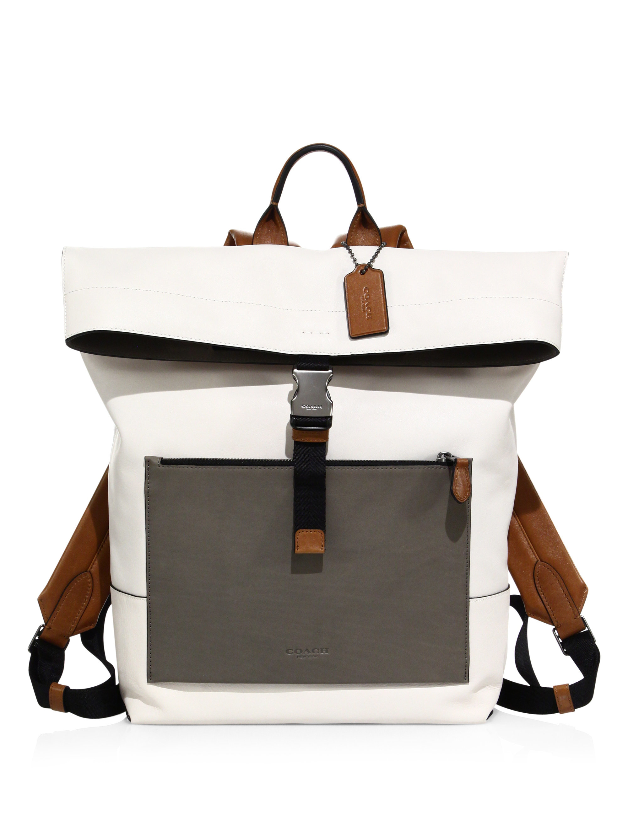 leather foldover backpack