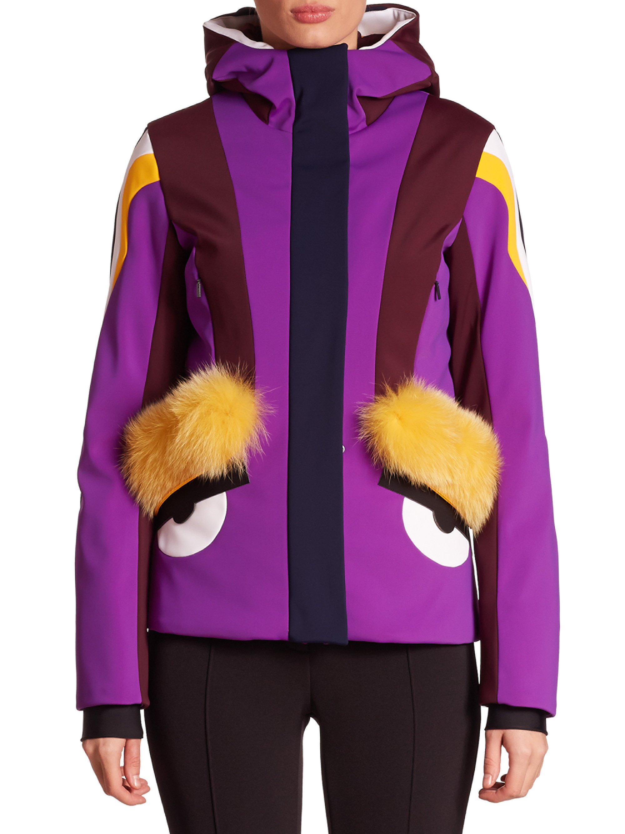 Lyst Fendi Fur Monster Ski Jacket in Purple