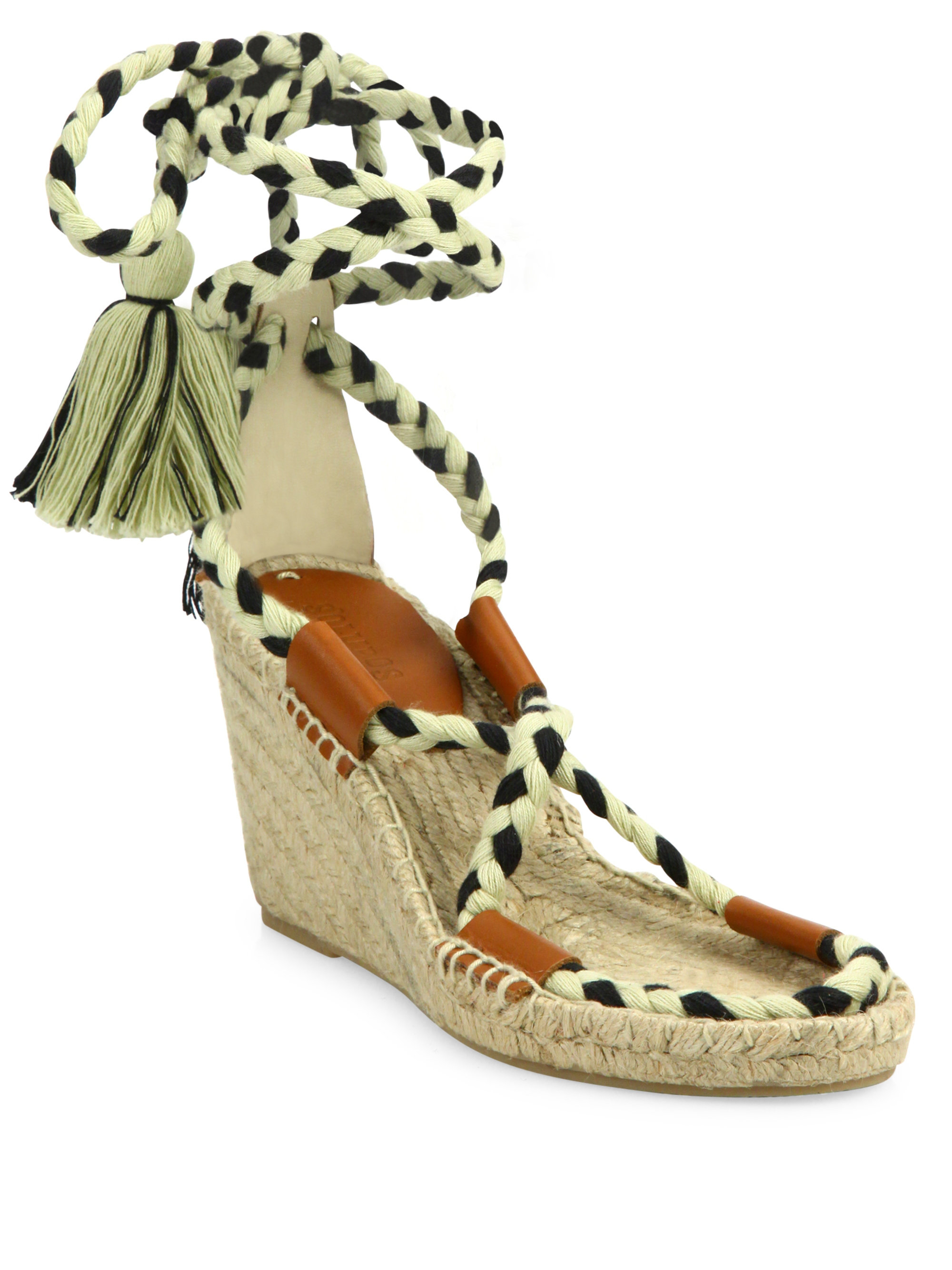 black espadrille wedges lace up