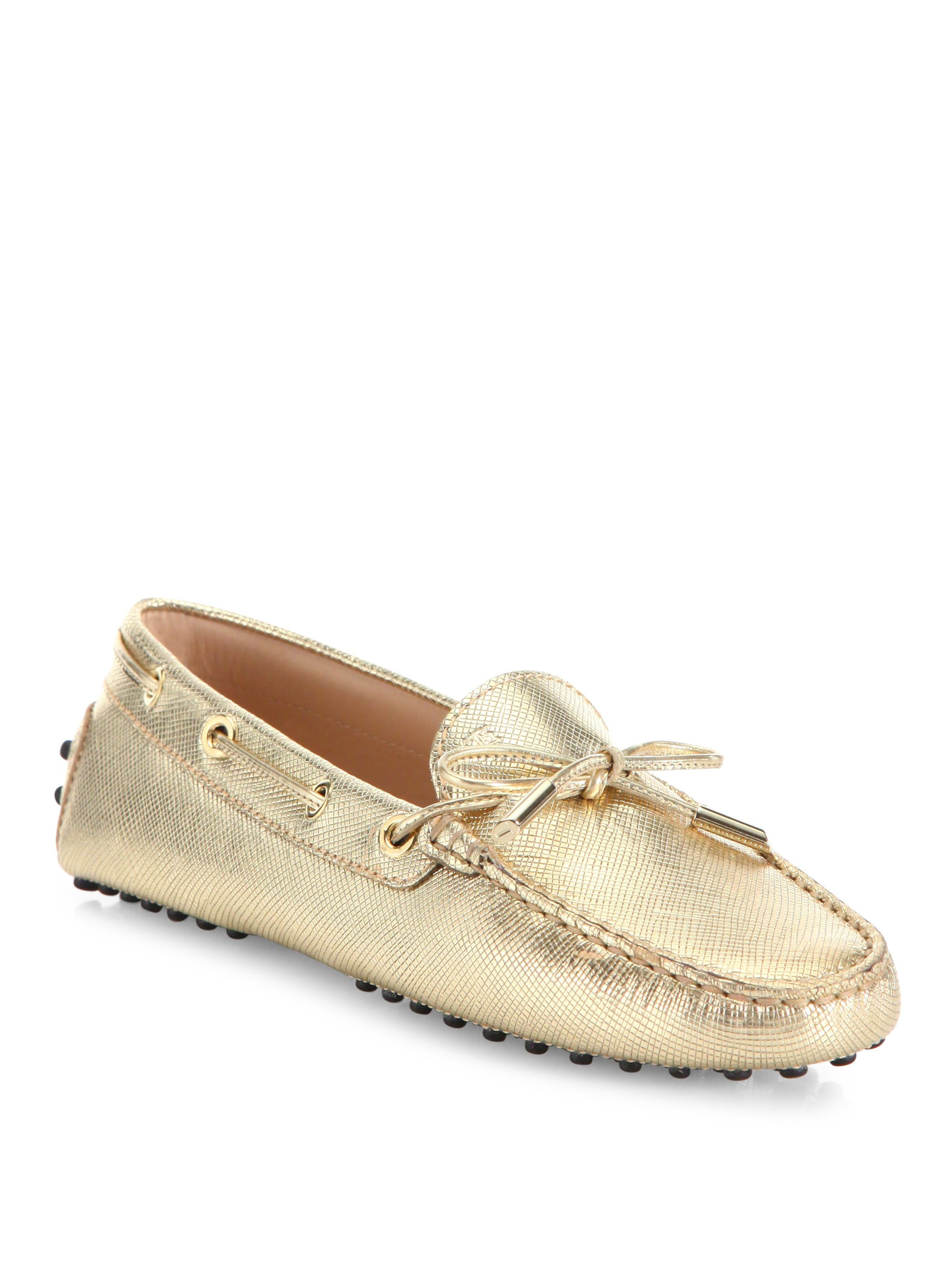 metallic gold loafers