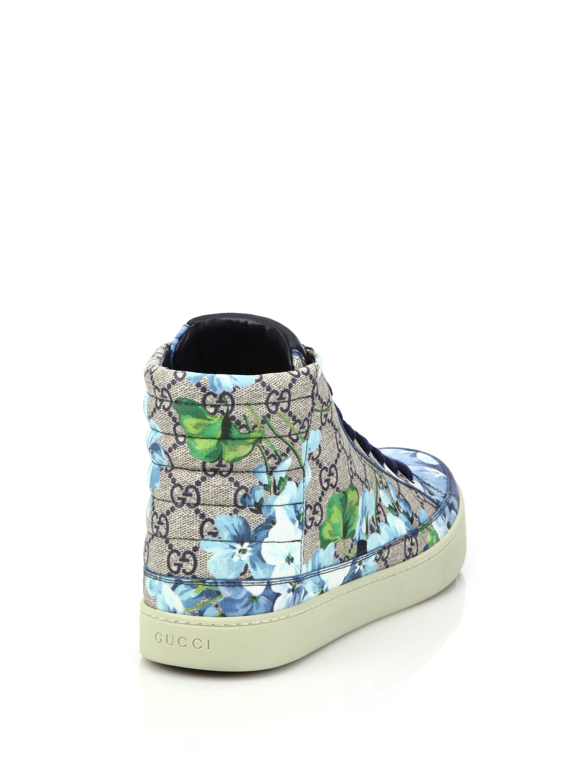 gucci floral high top sneakers